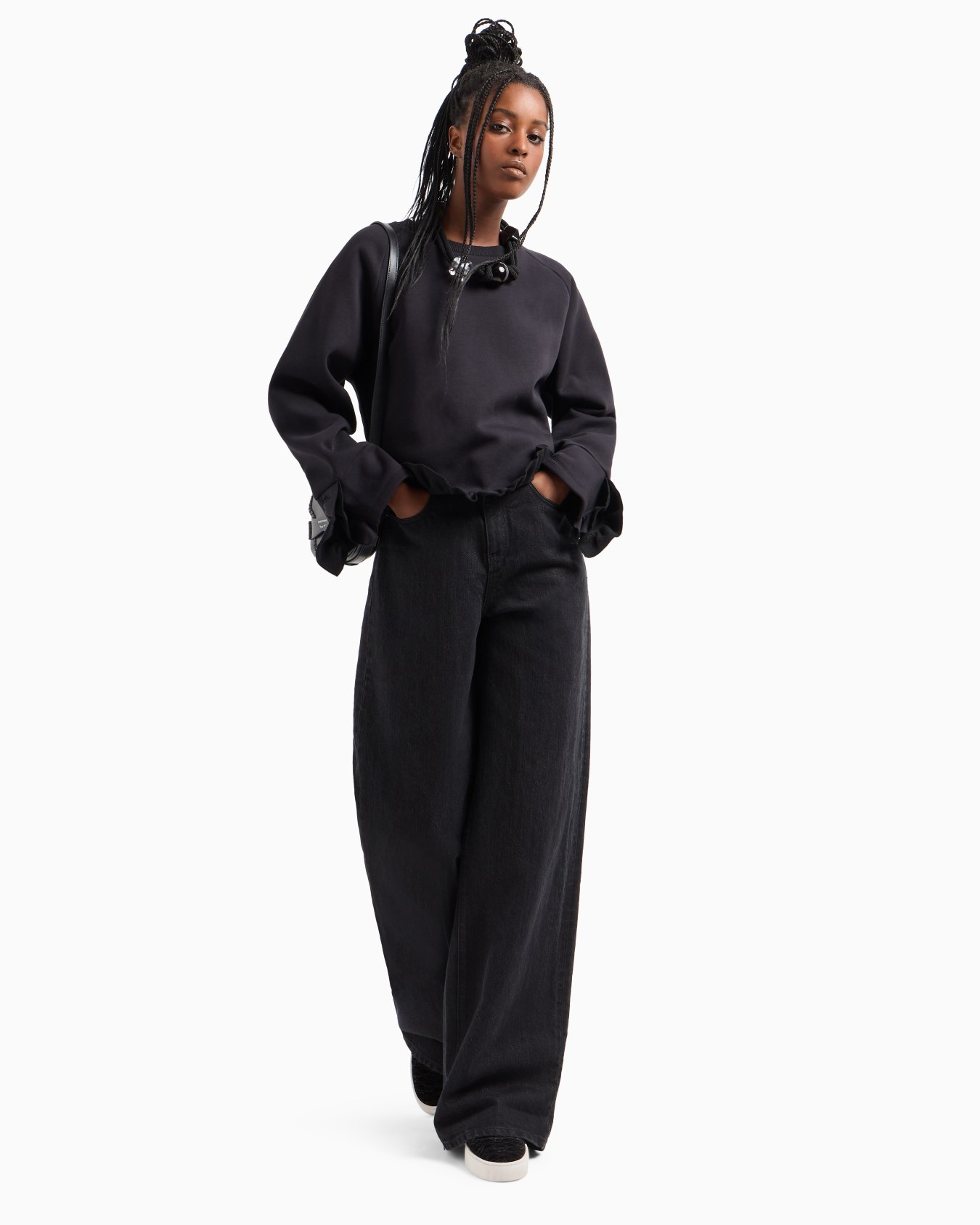 ASV organic jersey sweatshirt with ruffles Slide 3
