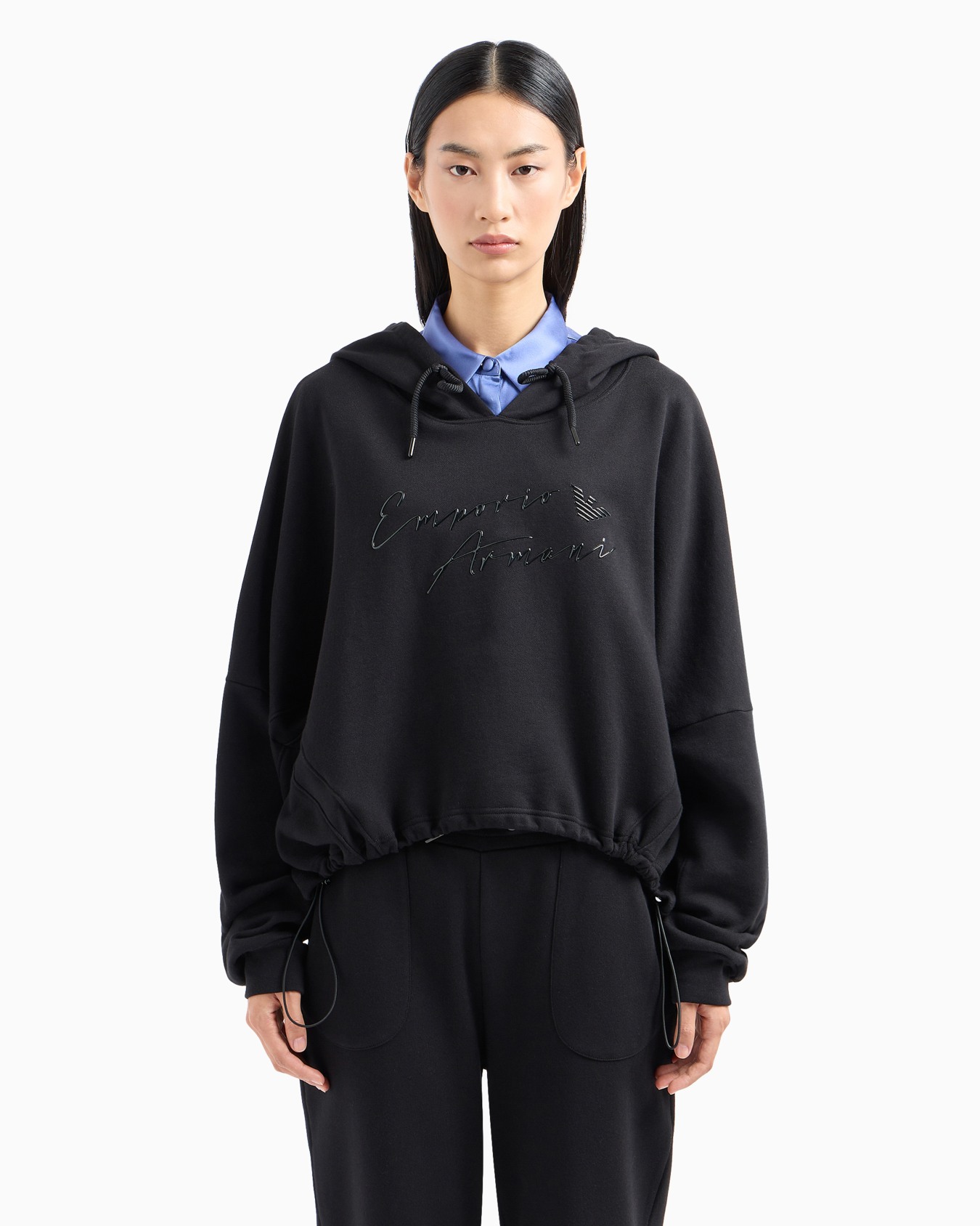 Sudadera con capucha y logotipo de goma brillante de felpa orgánica ASV Diapositiva 2