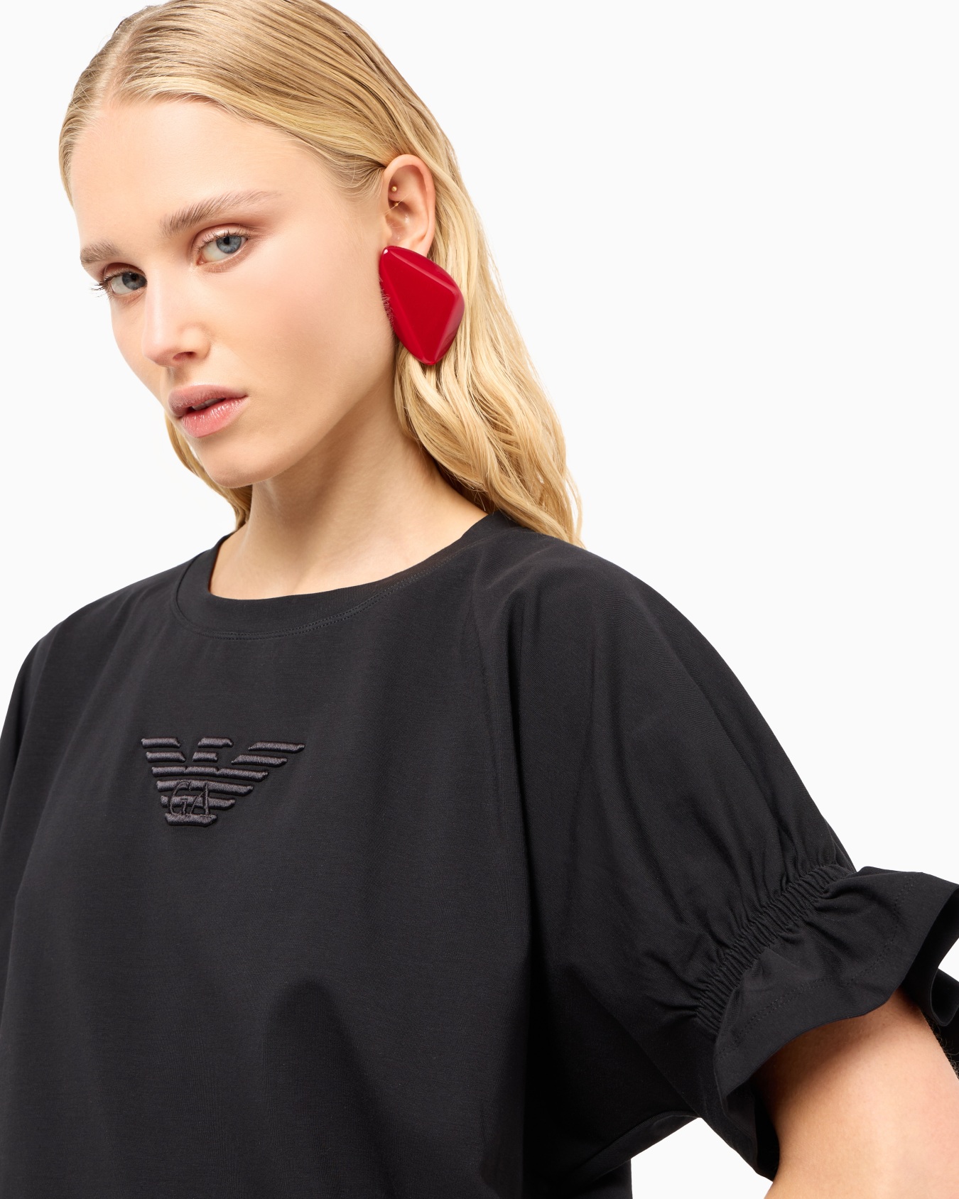 ASV organic stretch jersey T-shirt with eagle embroidery Slide 4