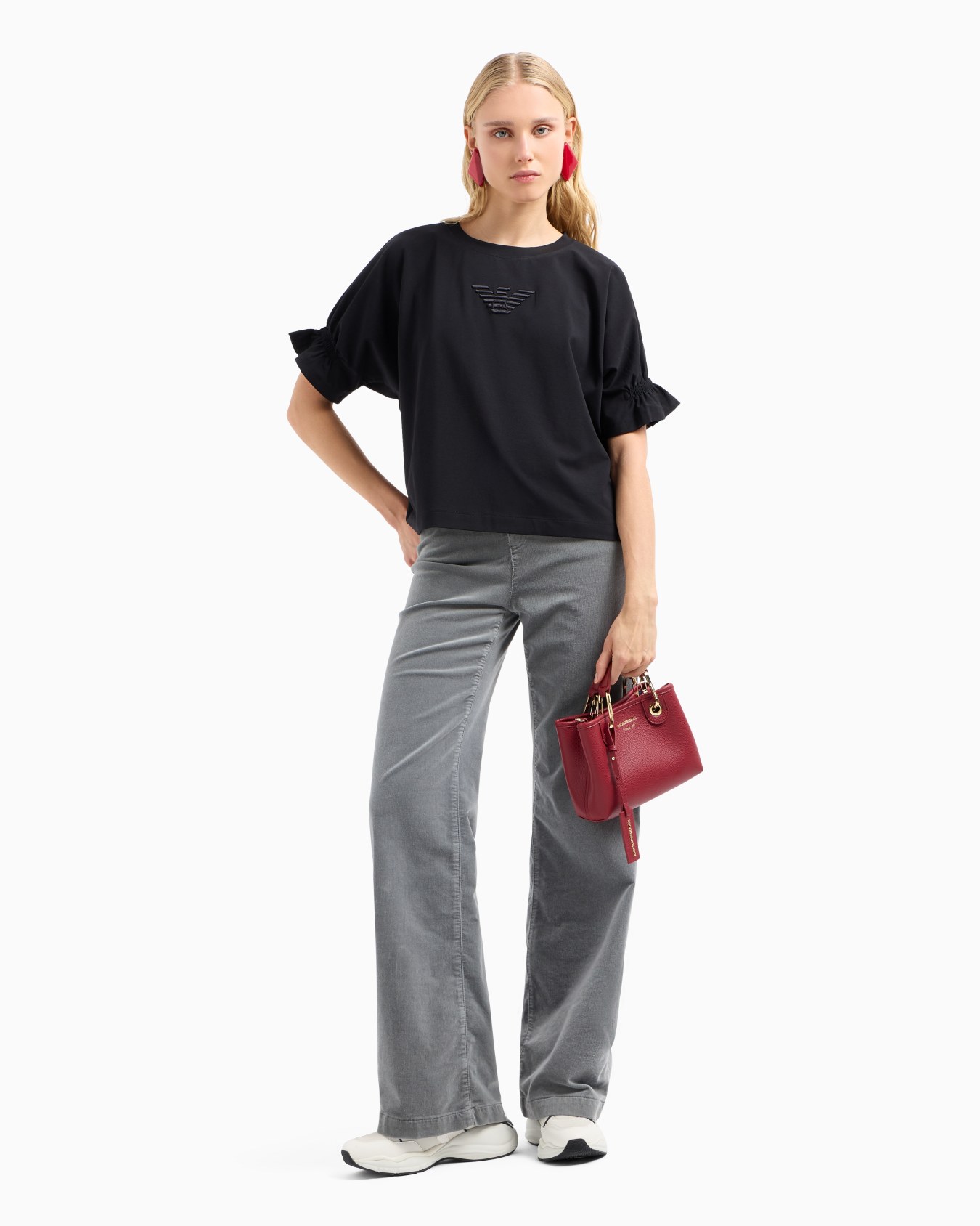 ASV organic stretch jersey T-shirt with eagle embroidery Slide 3