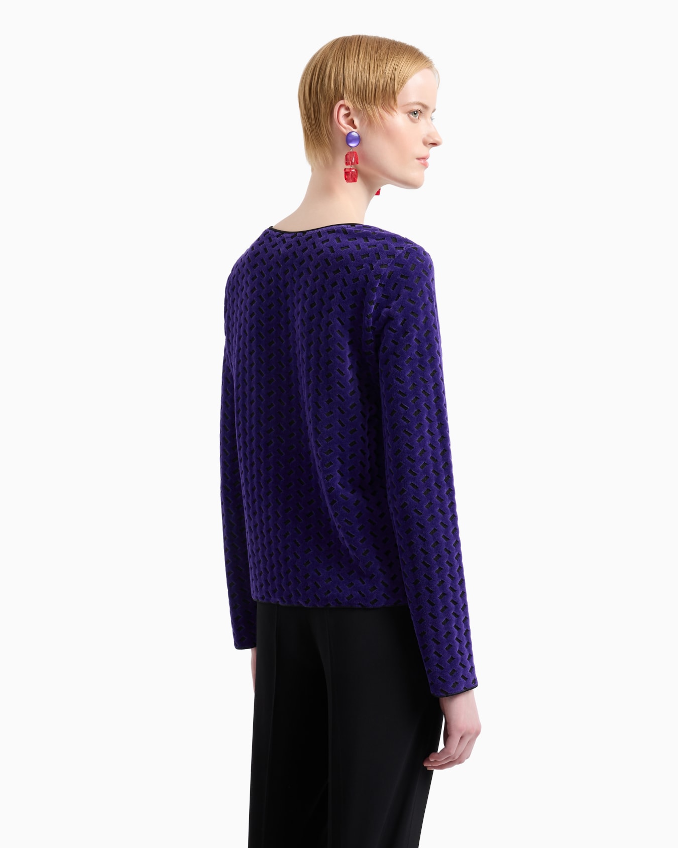 Soft-touch devoré-pattern jumper Slide 2