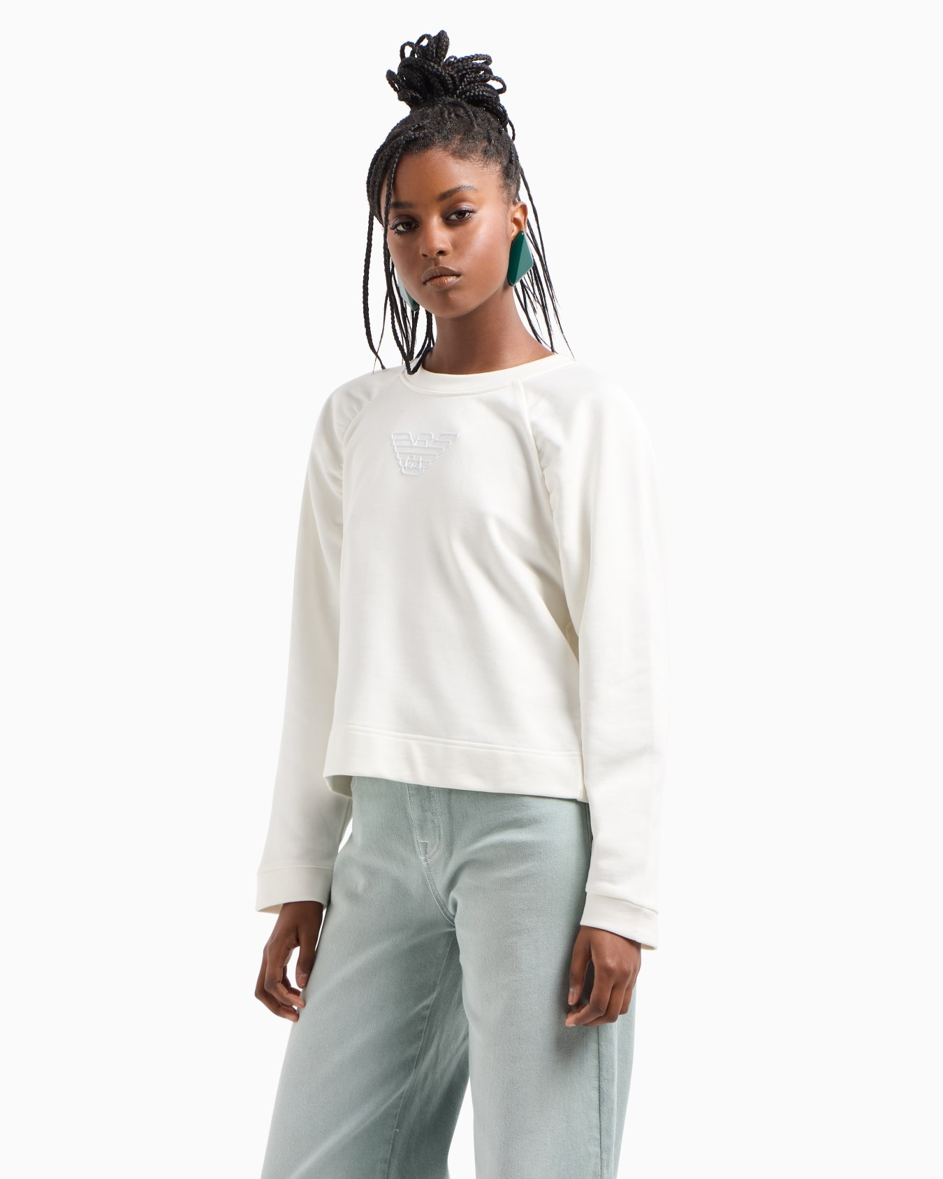 ASV organic French terry sweatshirt with shiny rubberised eagle Diapositiva 1