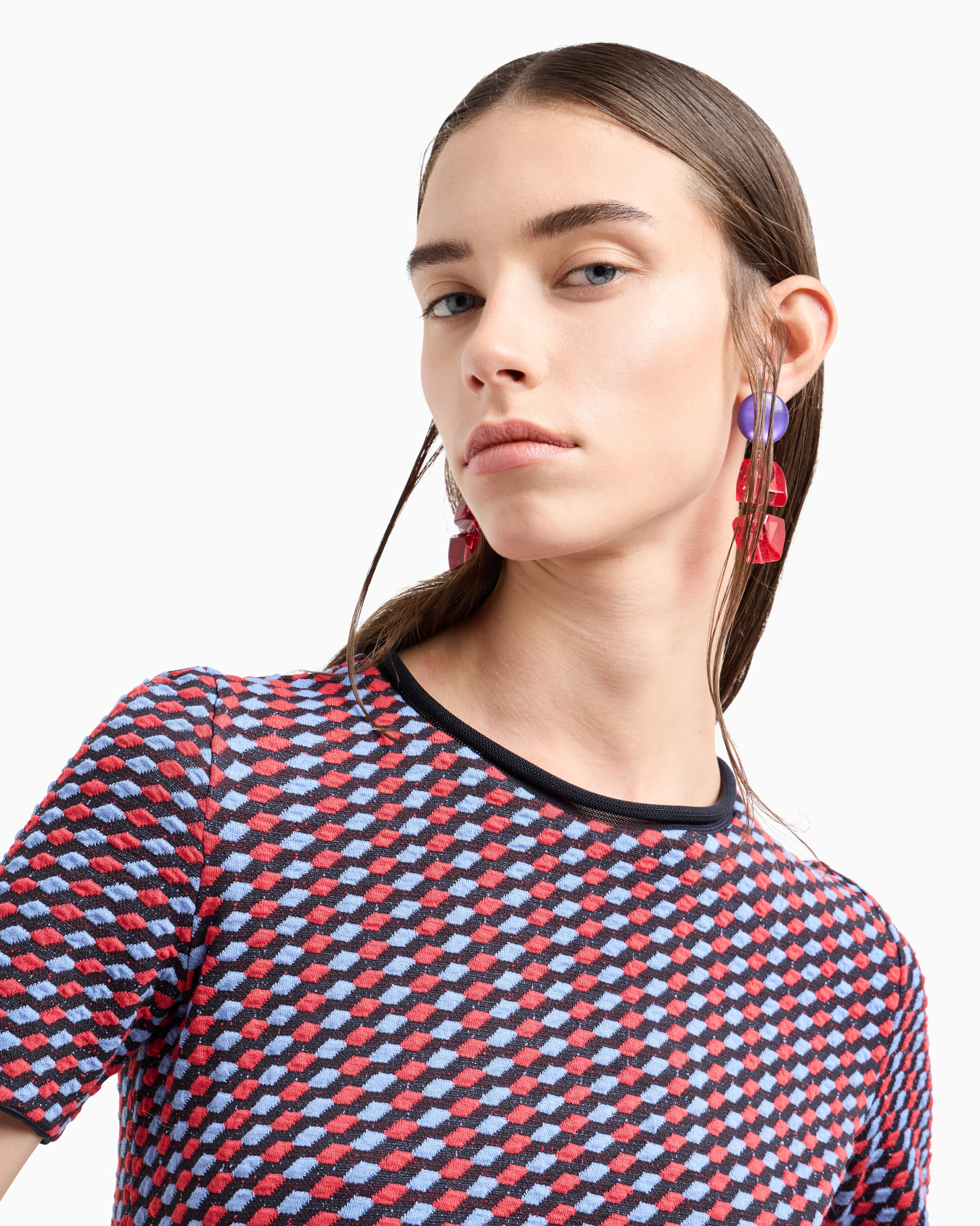 Jacquard jersey jumper with a 3D-effect embossed motif Slide 4