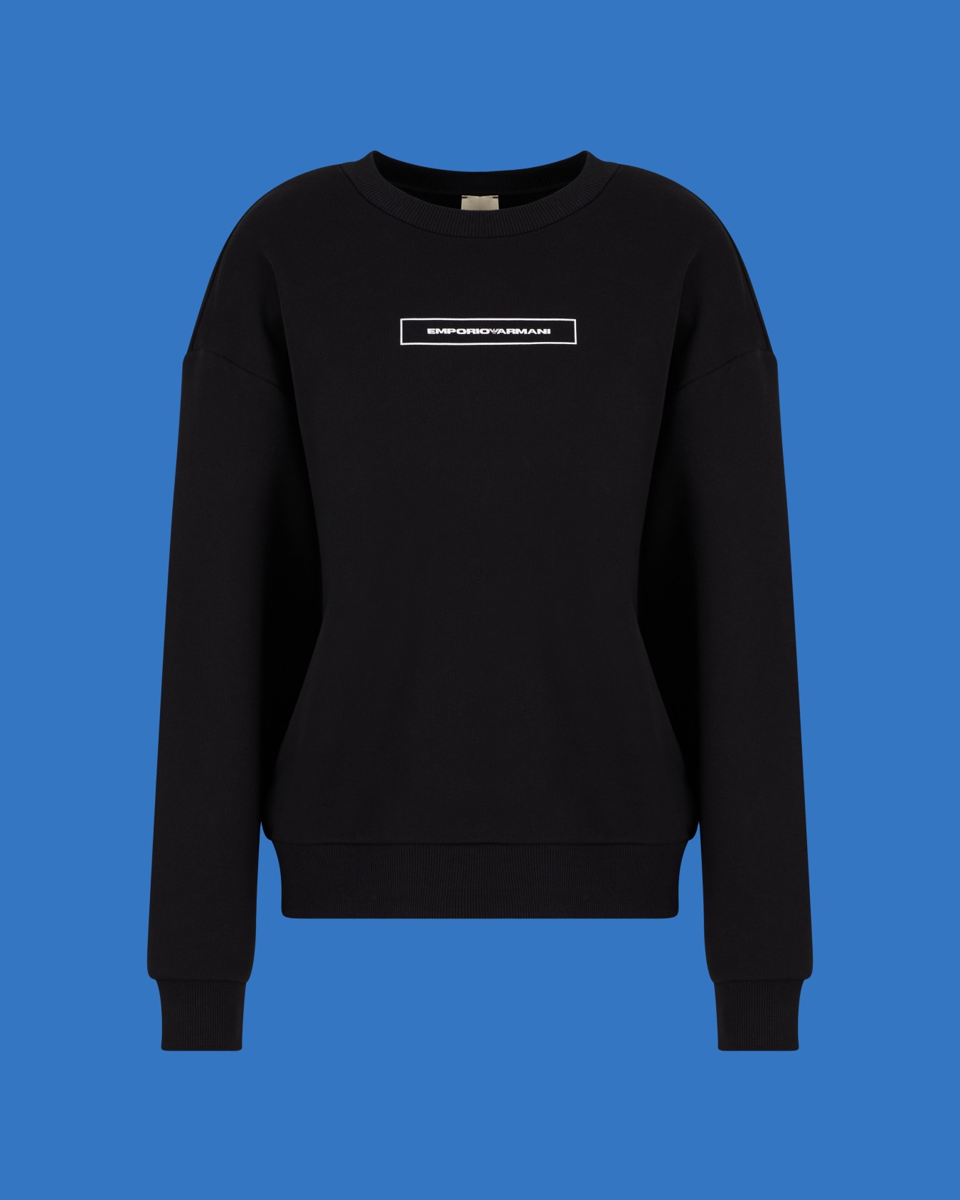 ASV Black Blue capsule collection organic-jersey sweatshirt with embroidery and print Slide 0