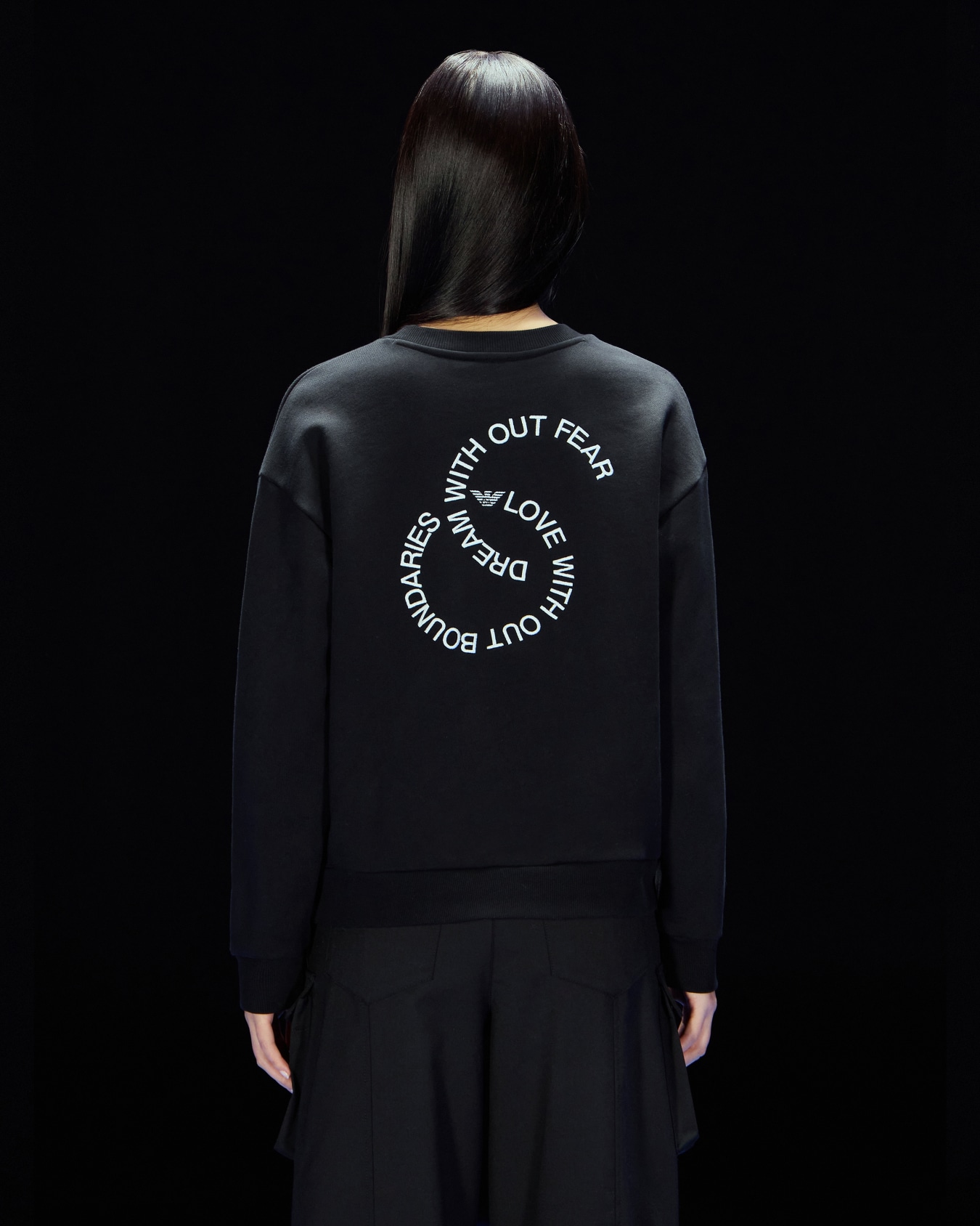 ASV Black Blue capsule collection organic-jersey sweatshirt with embroidery and print Slide 2
