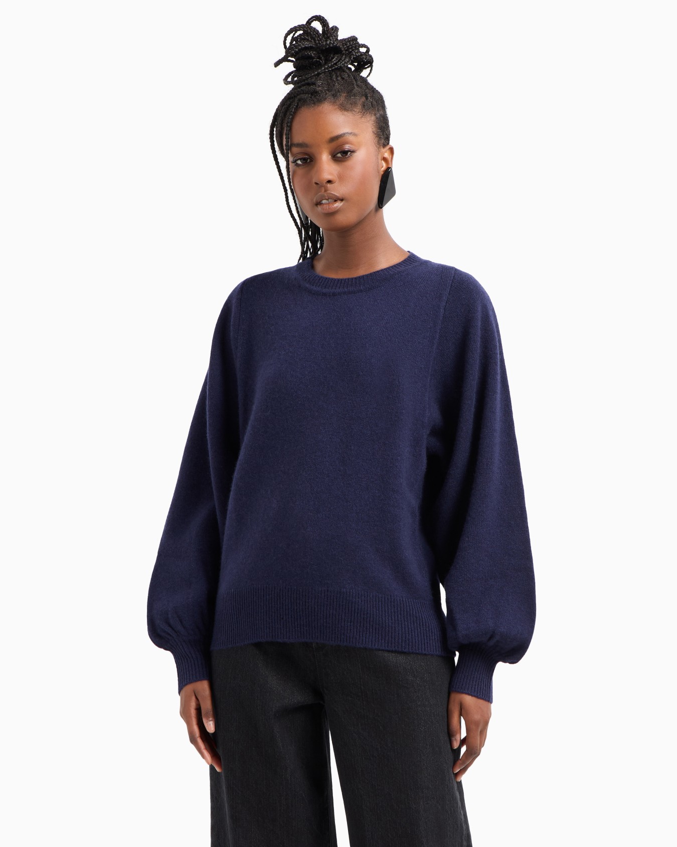 ASV balloon-sleeve jumper in a cashmere and virgin wool blend Slide 1
