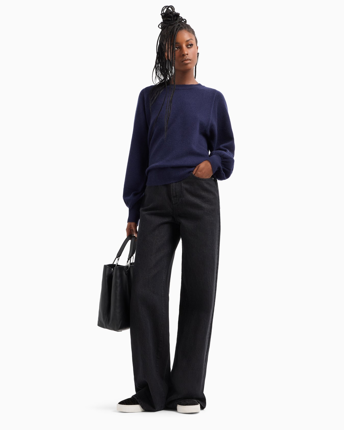 ASV balloon-sleeve jumper in a cashmere and virgin wool blend Slide 3