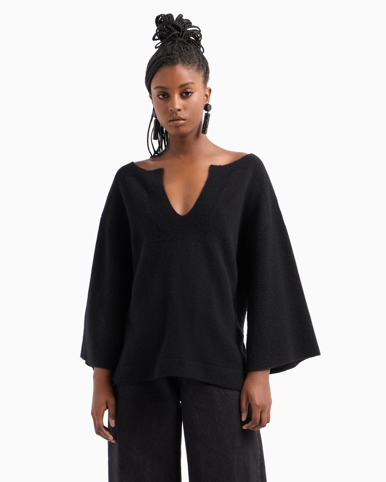 Pull en cachemire recyclé à manches kimono ASV Diapositive 1