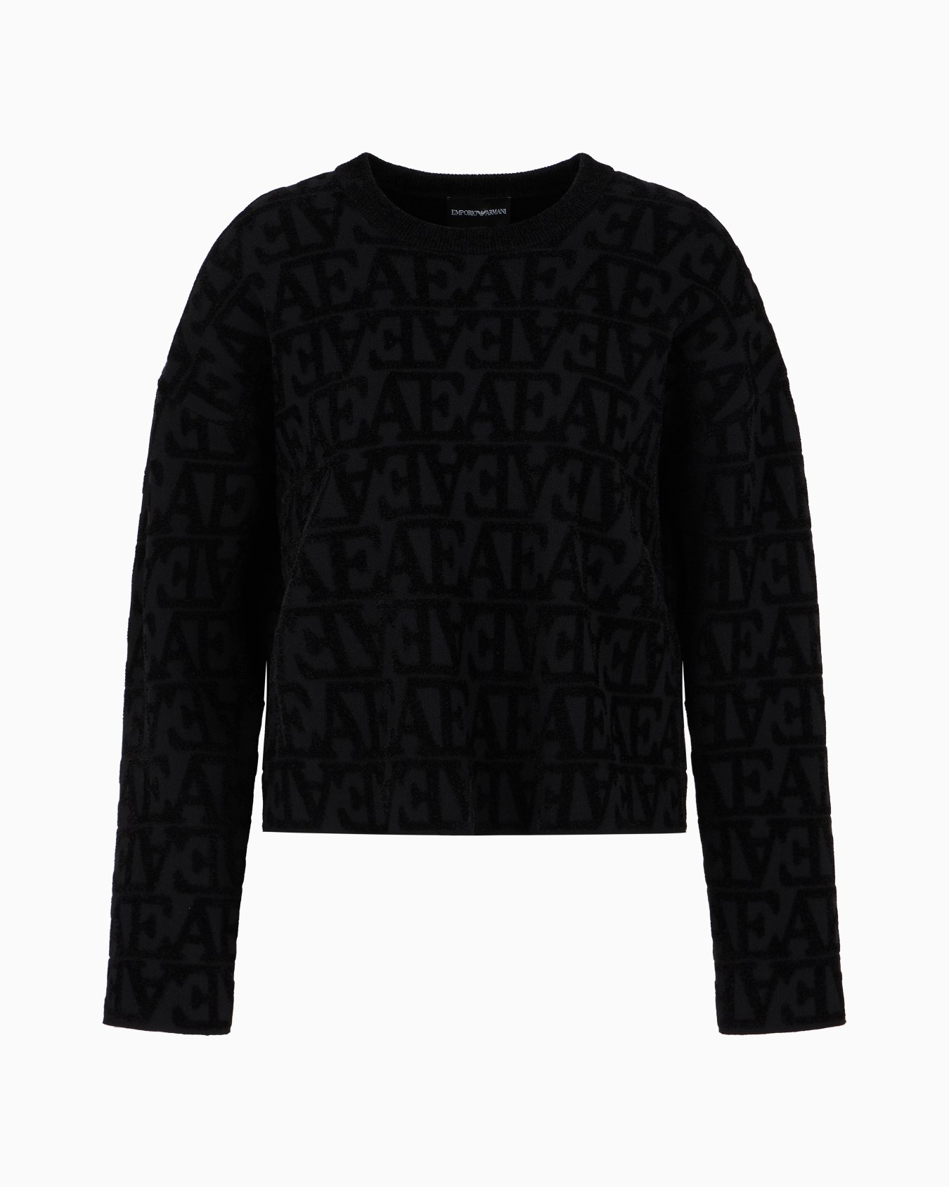 Pull en jacquard de viscose avec logo EA et effet flocage all over Diapositive 0