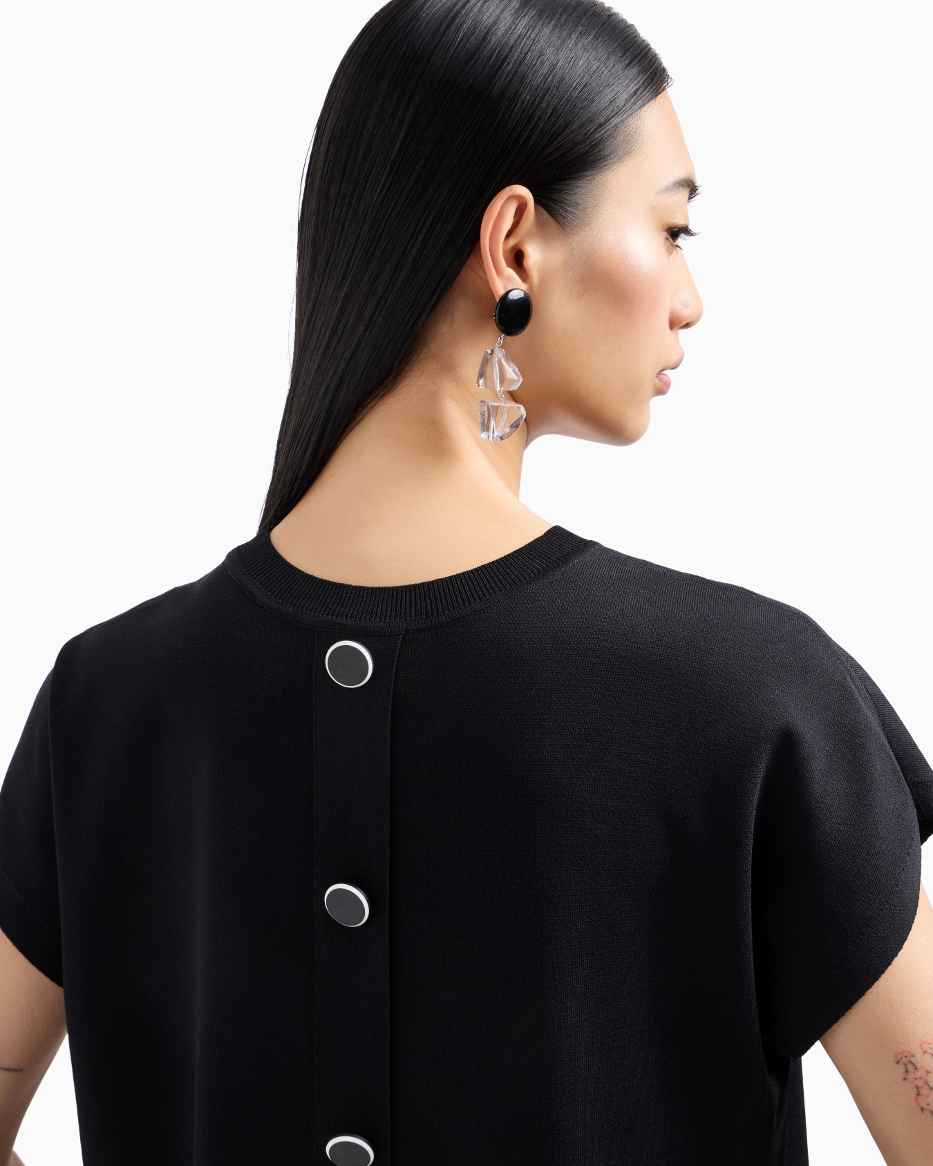 Milano-stitch fabric oversized jumper with buttons Slide 4