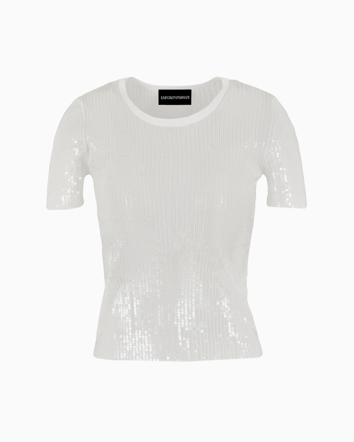 Ribbed jumper with all-over sequin embroidery Slide 0