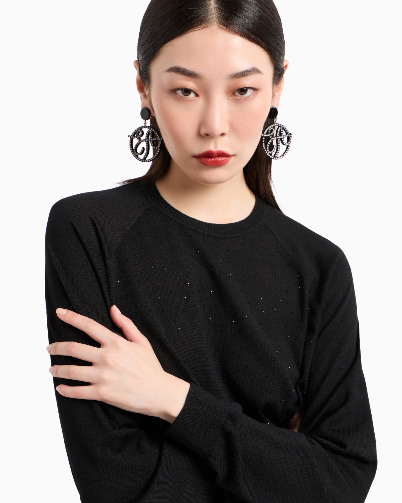 Pull en laine rase avec micro strass Diapositive 4