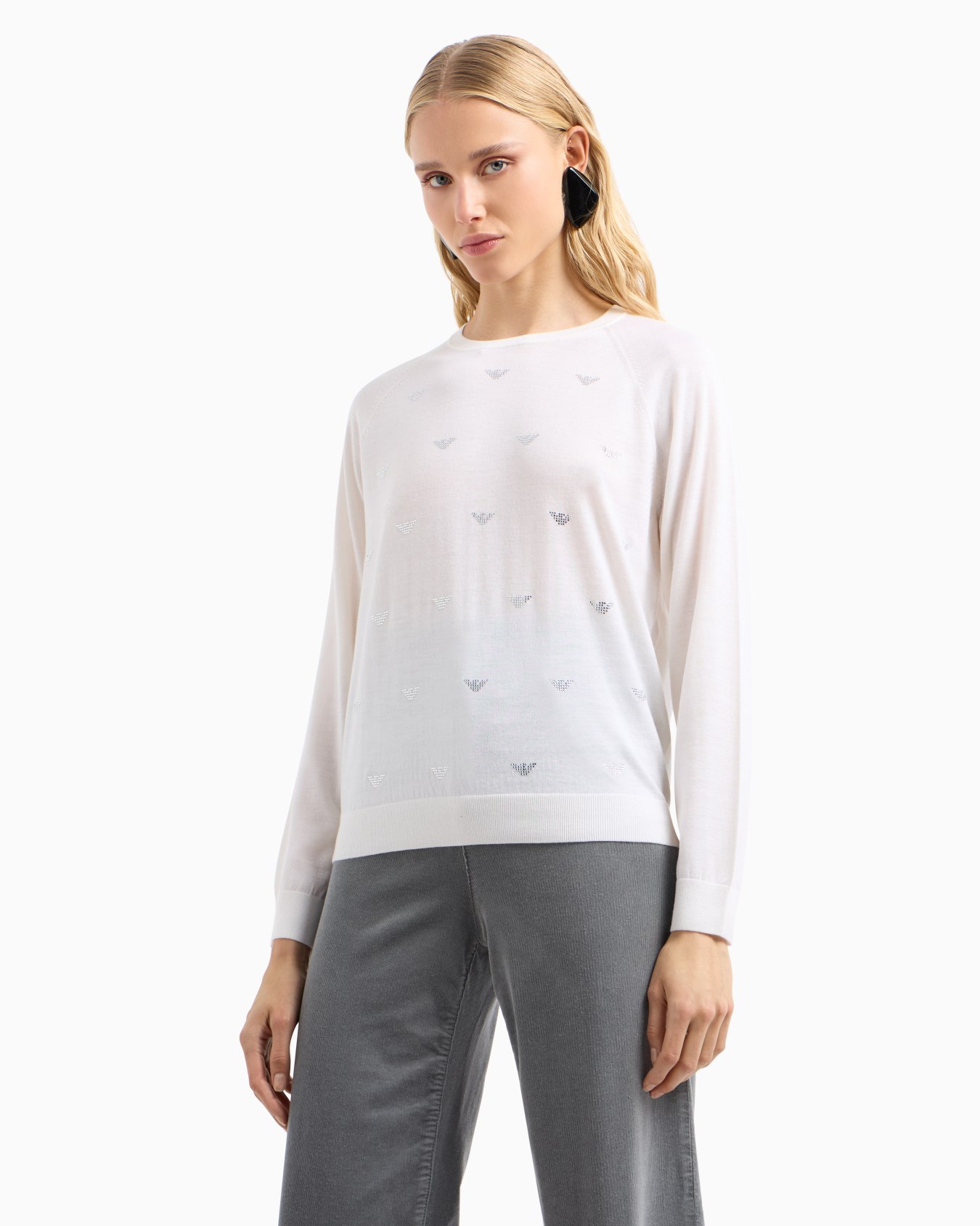Pullover aus Wolle in Glattstrick mit Mikro-Strass Folie 1
