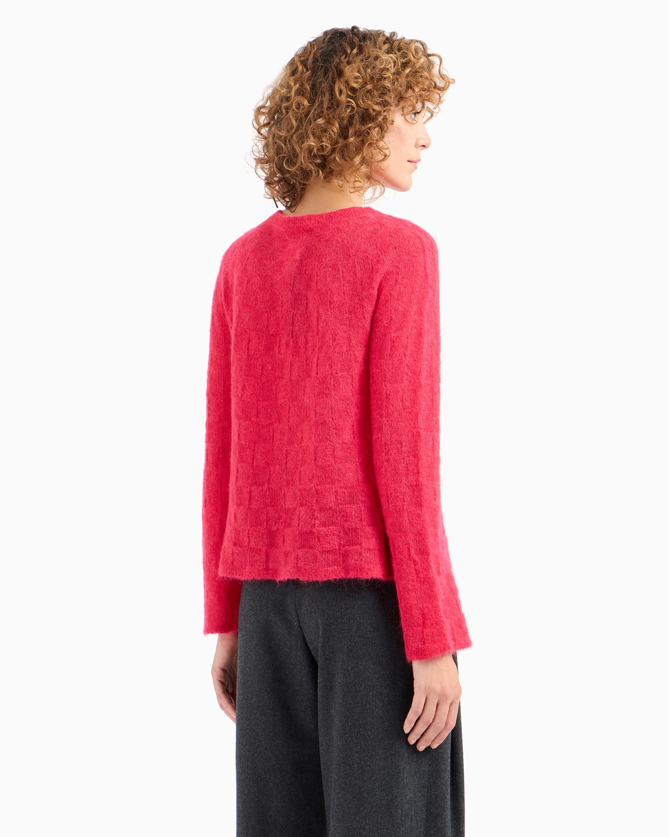 Pull à carreaux en alpaga sans couture Diapositive 3