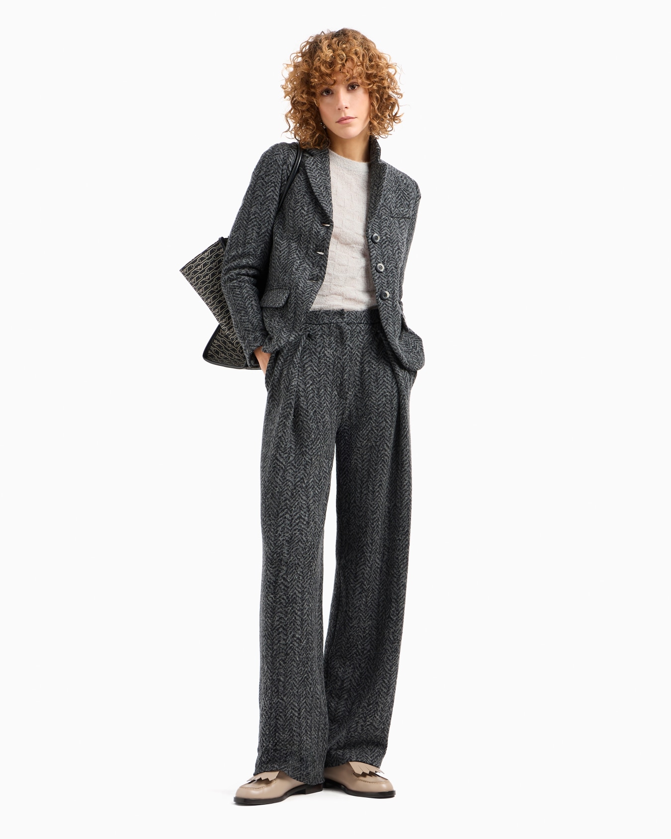 Pull à carreaux en alpaga sans couture Diapositive 4