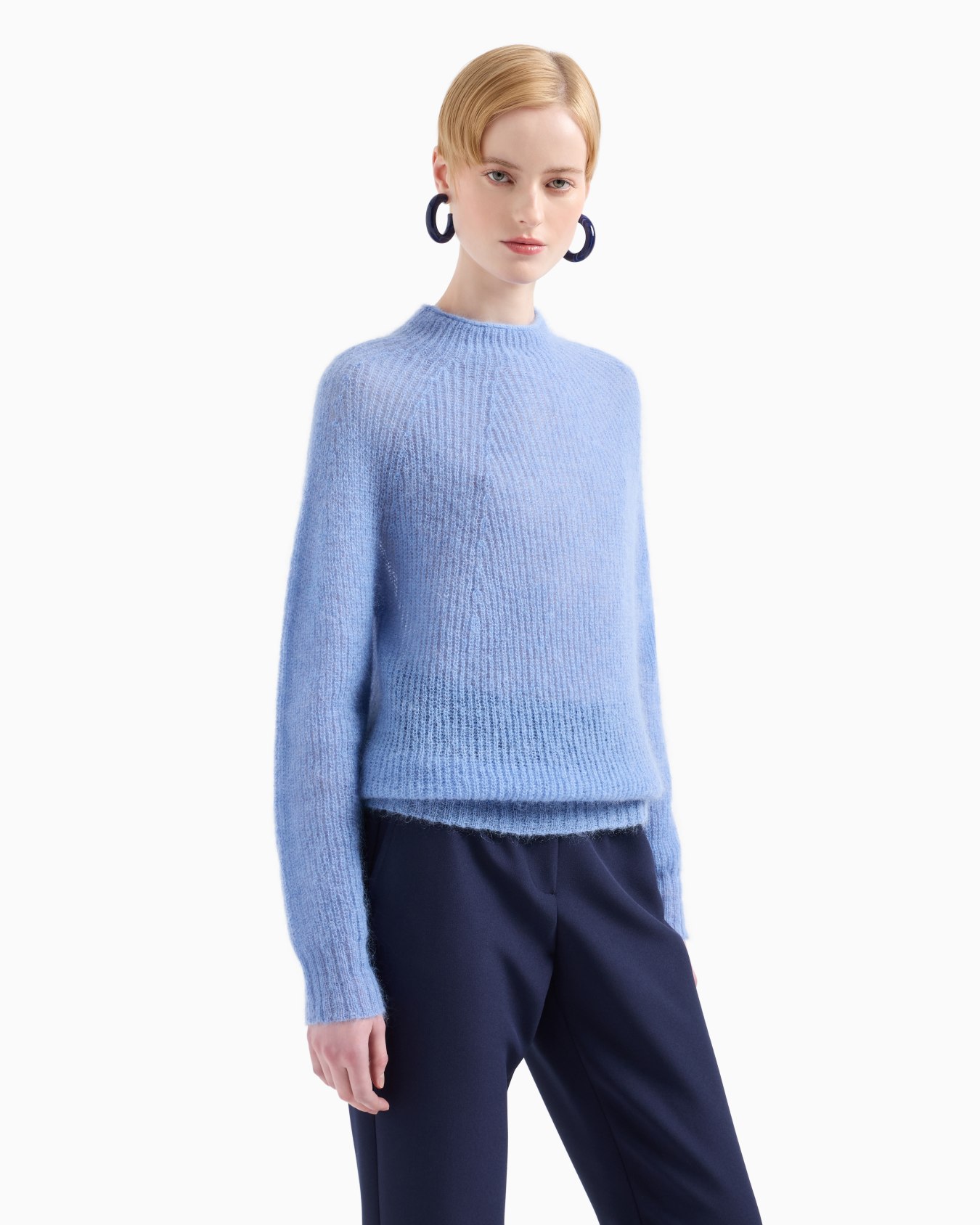 Fisherman’s-rib mohair-wool blend jumper Slide 1