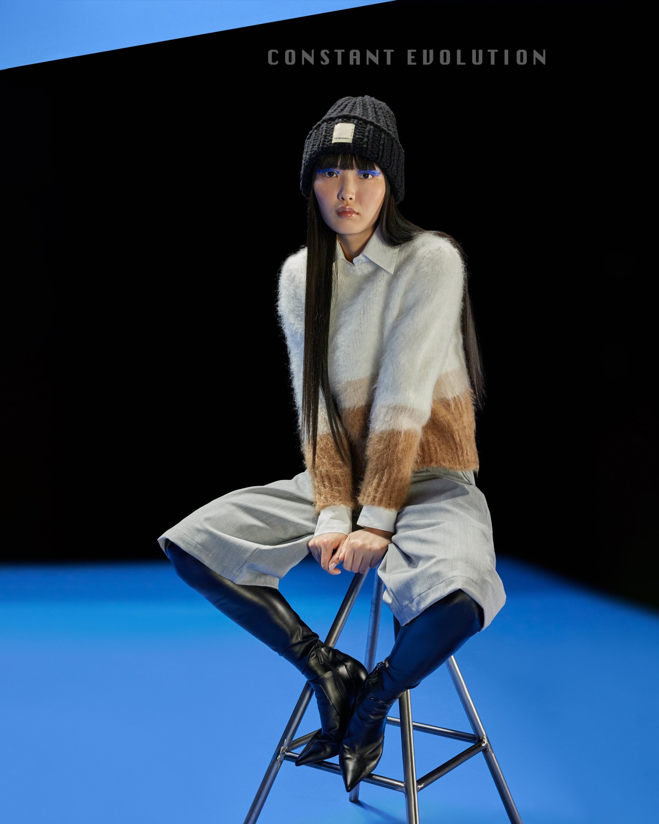 ASV Black Blue capsule collection wool-blend jumper Slide 6