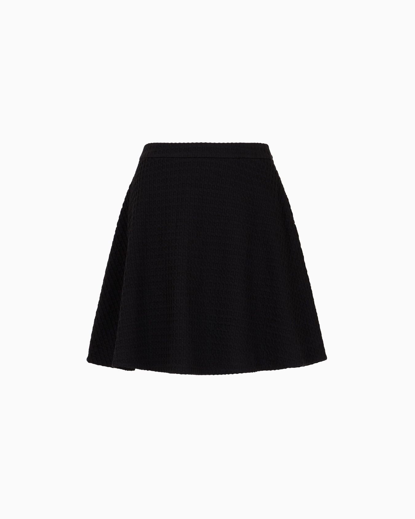 Waffle-effect knit flared skirt Slide 0