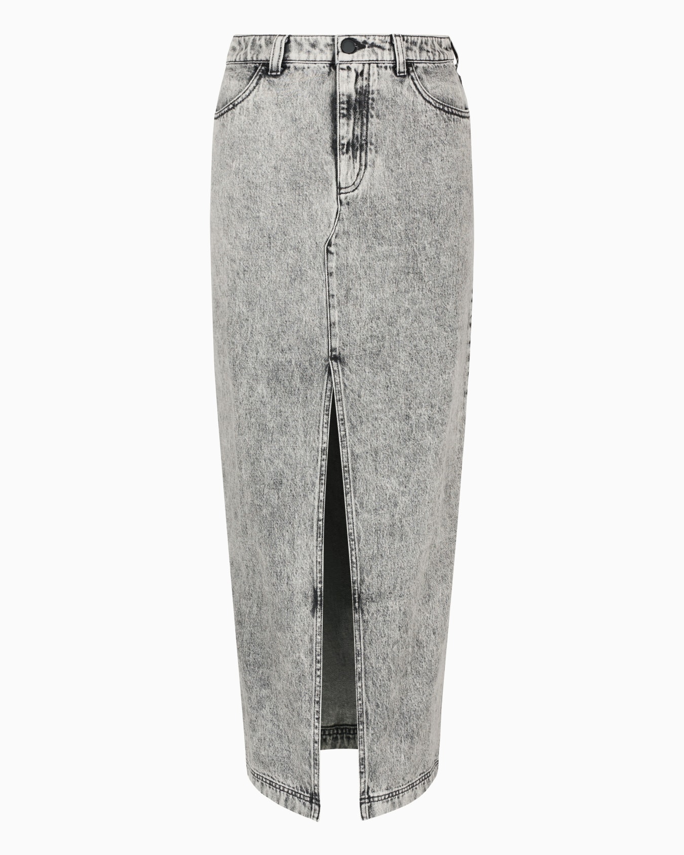 ASV Black Blue capsule collection long skirt in over-dyed organic denim Slide 0