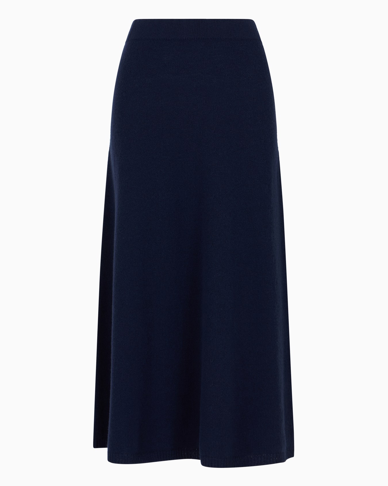 Seamless plain virgin wool midi skirt Slide 0