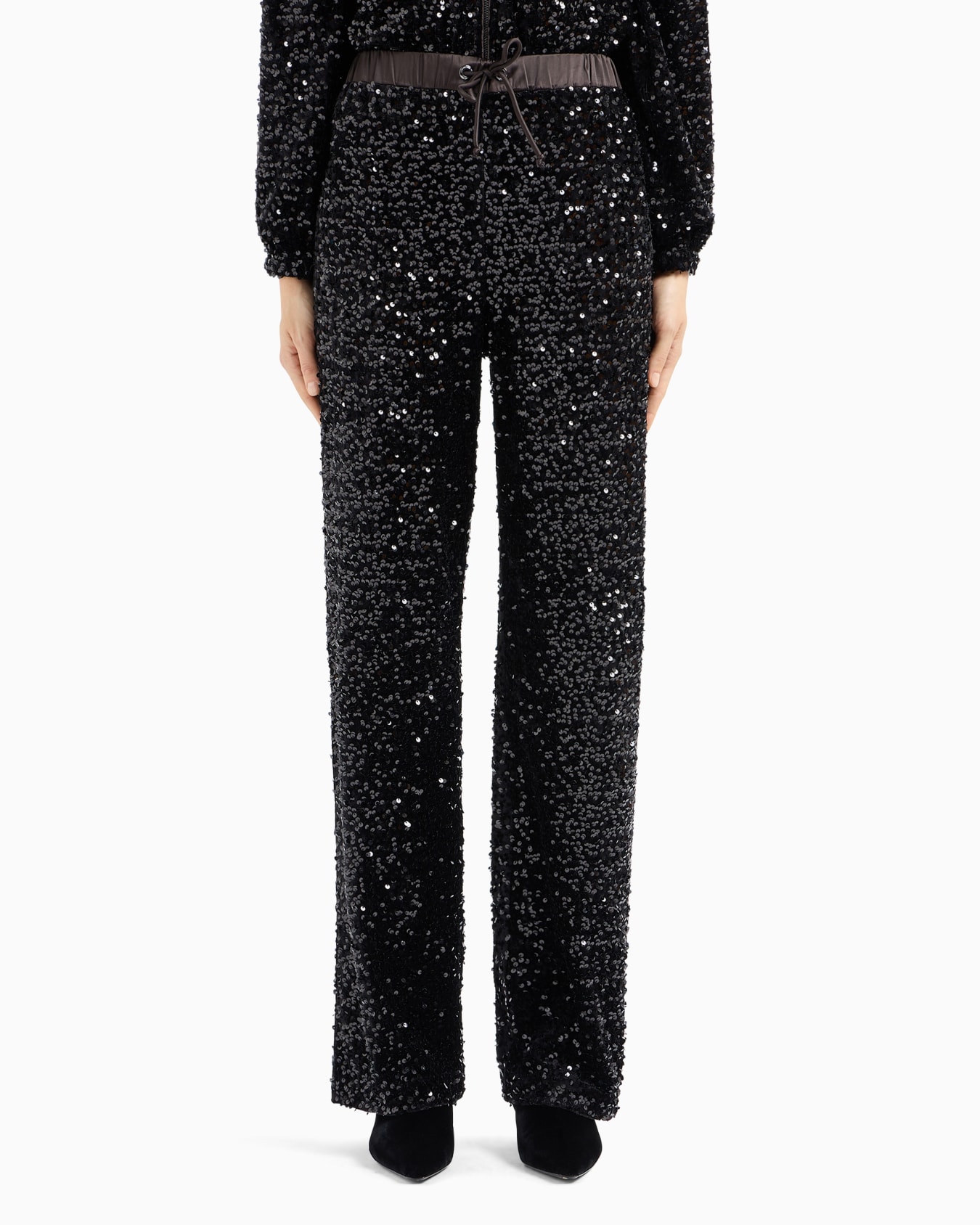 Pantalones de chenilla con cordón y lentejuelas por toda la prenda Diapositiva 2