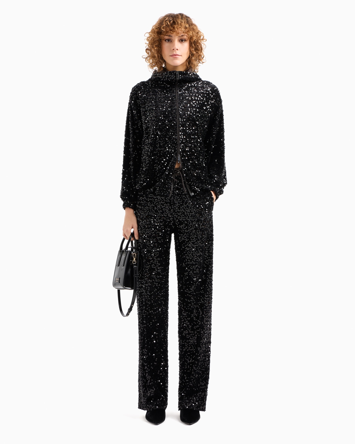 Pantalones de chenilla con cordón y lentejuelas por toda la prenda Diapositiva 4