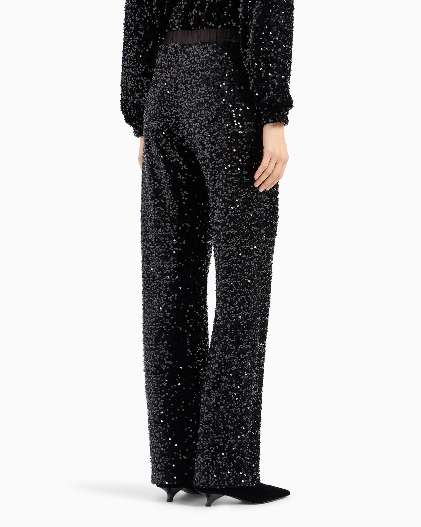 Pantalones de chenilla con cordón y lentejuelas por toda la prenda Diapositiva 3