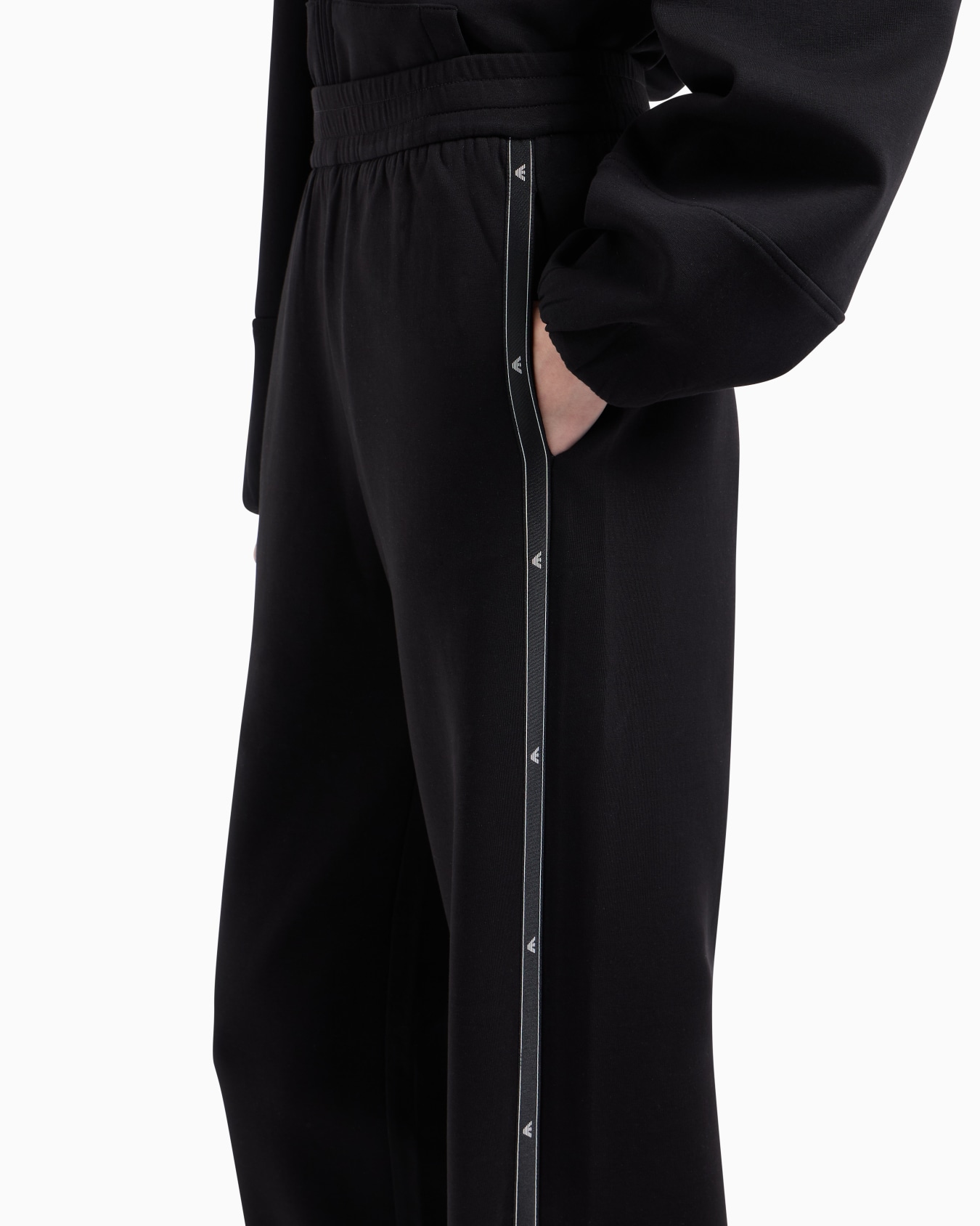 Double-jersey joggers with eagle logo tape Slide 4