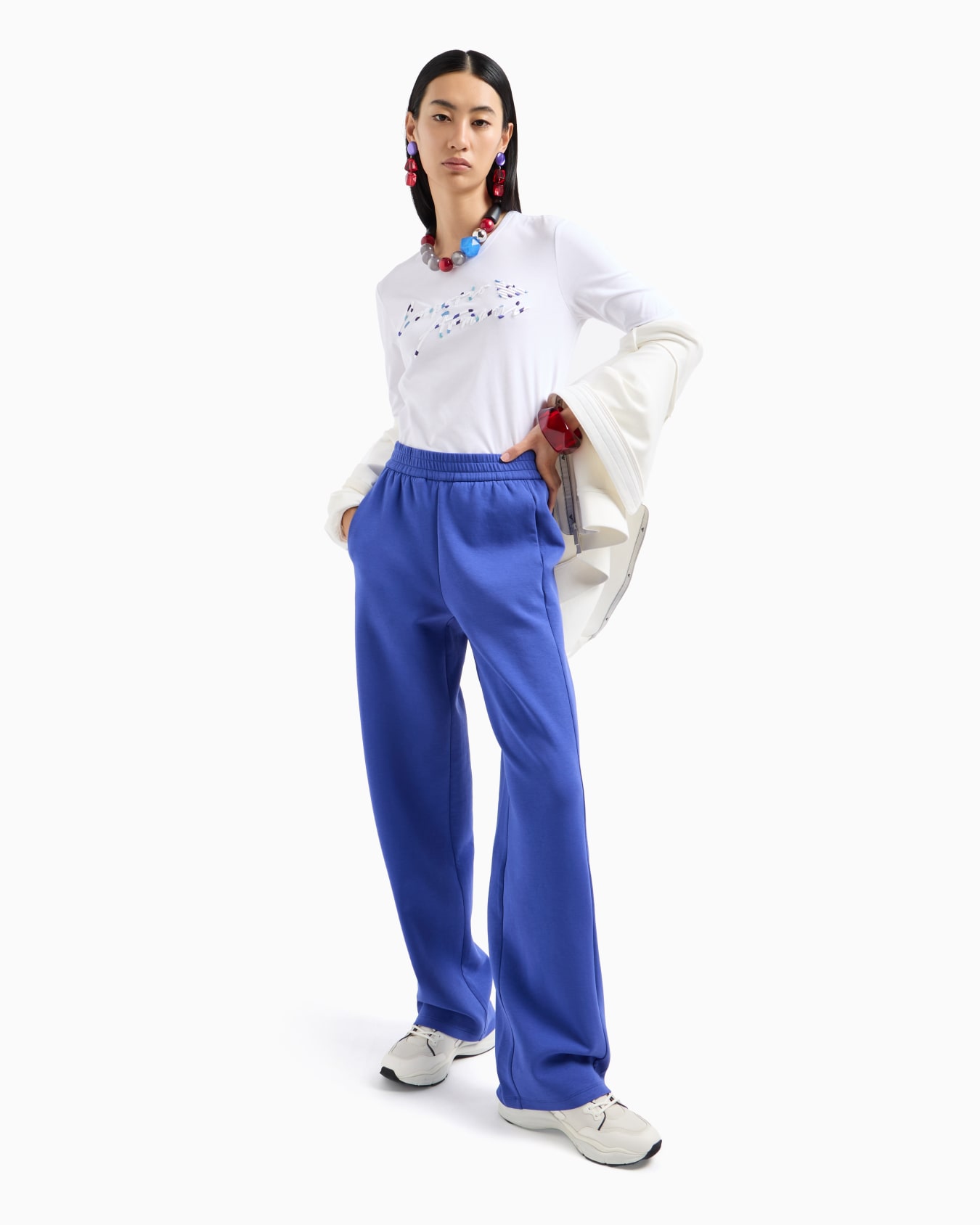 Double jersey trousers with elasticated waist Slide 3