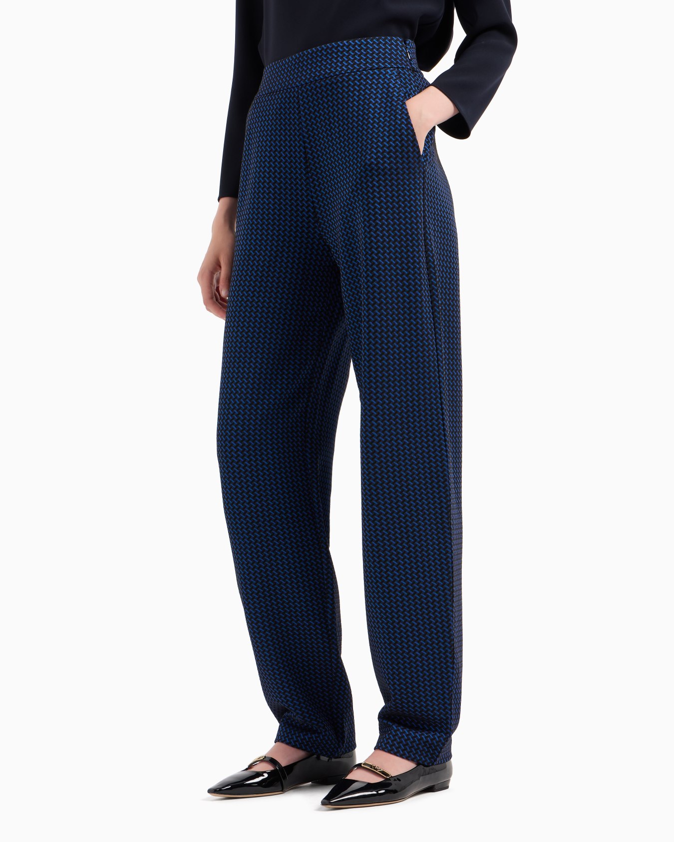 Pantalon en jersey de viscose jacquard Diapositive 1