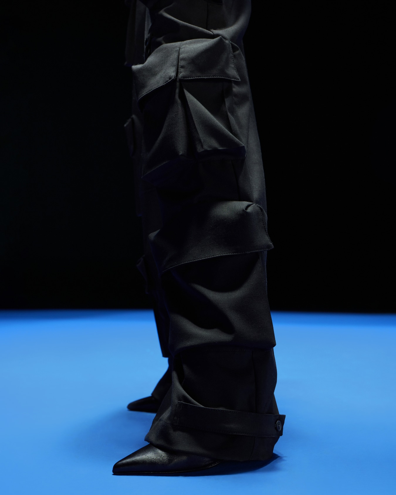ASV Black Blue capsule collection multipocket wool-blend cargo trousers Slide 5