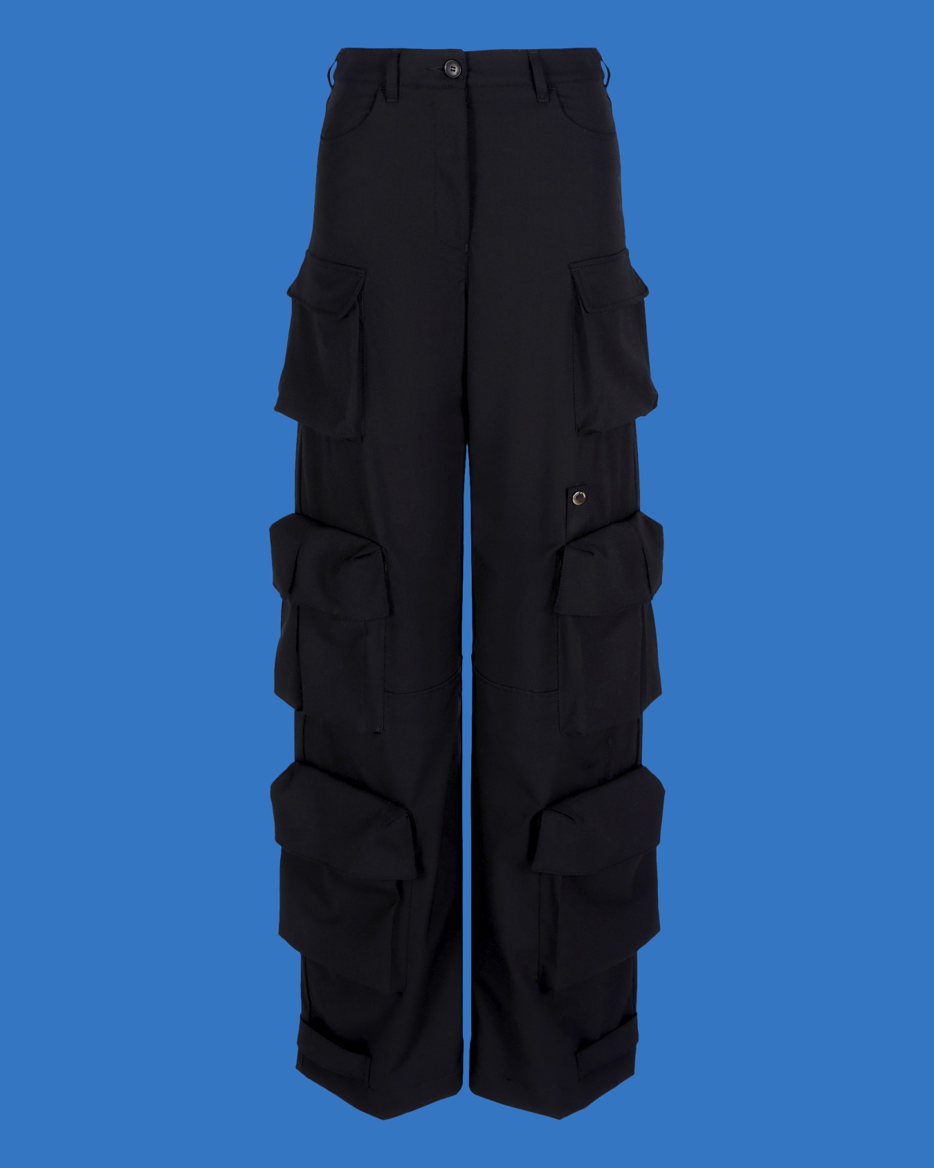 ASV Black Blue capsule collection multipocket wool-blend cargo trousers Slide 0