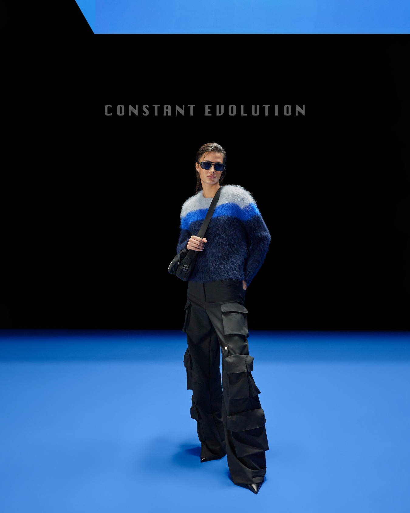 ASV Black Blue capsule collection multipocket wool-blend cargo trousers Slide 6