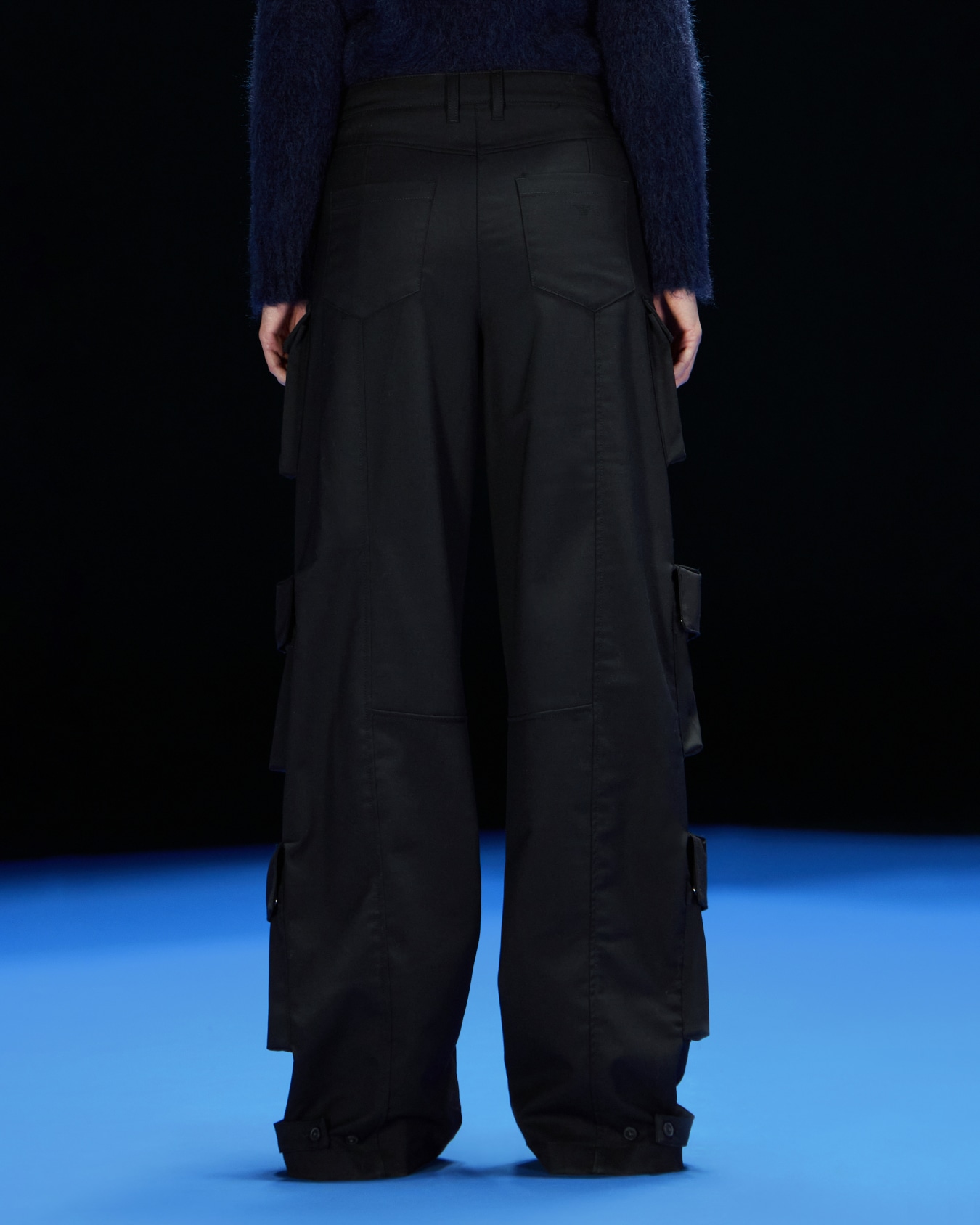 ASV Black Blue capsule collection multipocket wool-blend cargo trousers Slide 3