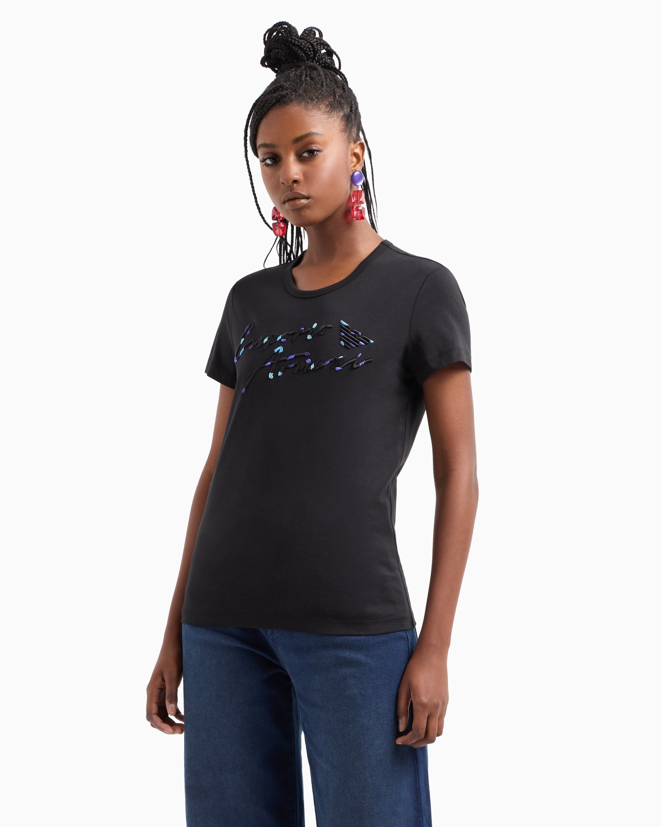 ASV Supima jersey T-shirt with embossed signature logo embroidery Slide 1