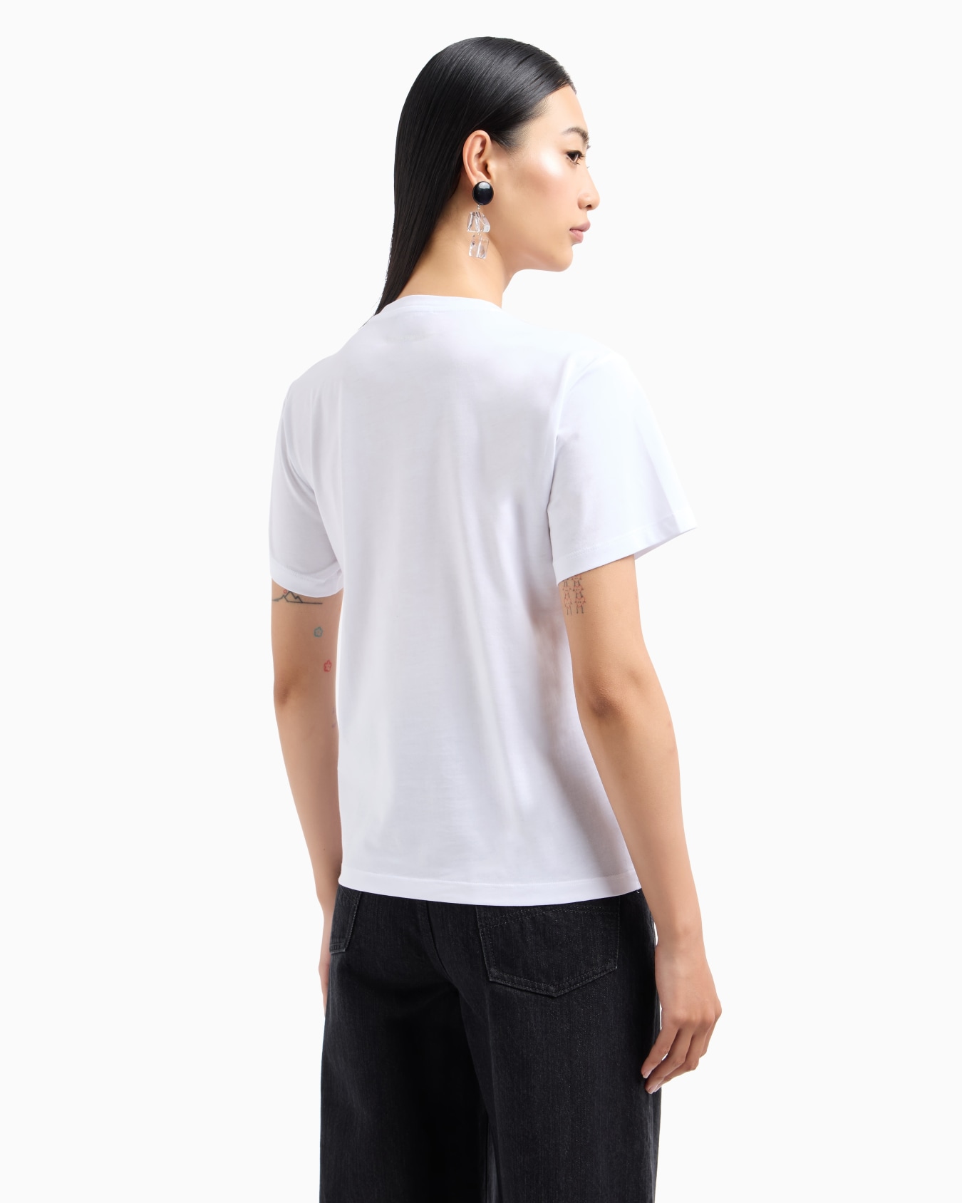 ASV Supima jersey T-shirt with all-over rhinestones and eagle Slide 2