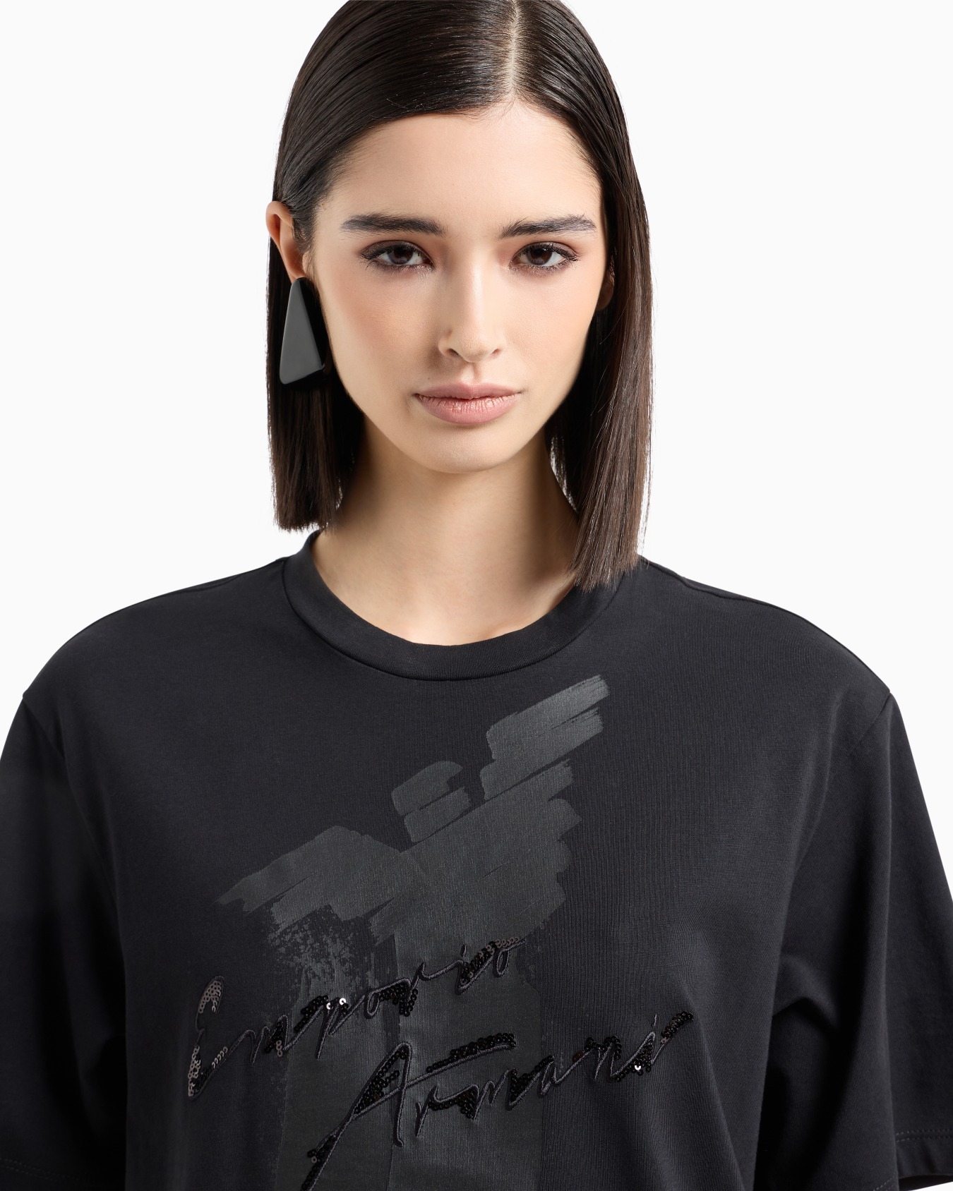 ASV organic heavyweight jersey T-shirt with sequin logo print and embroidery Slide 4