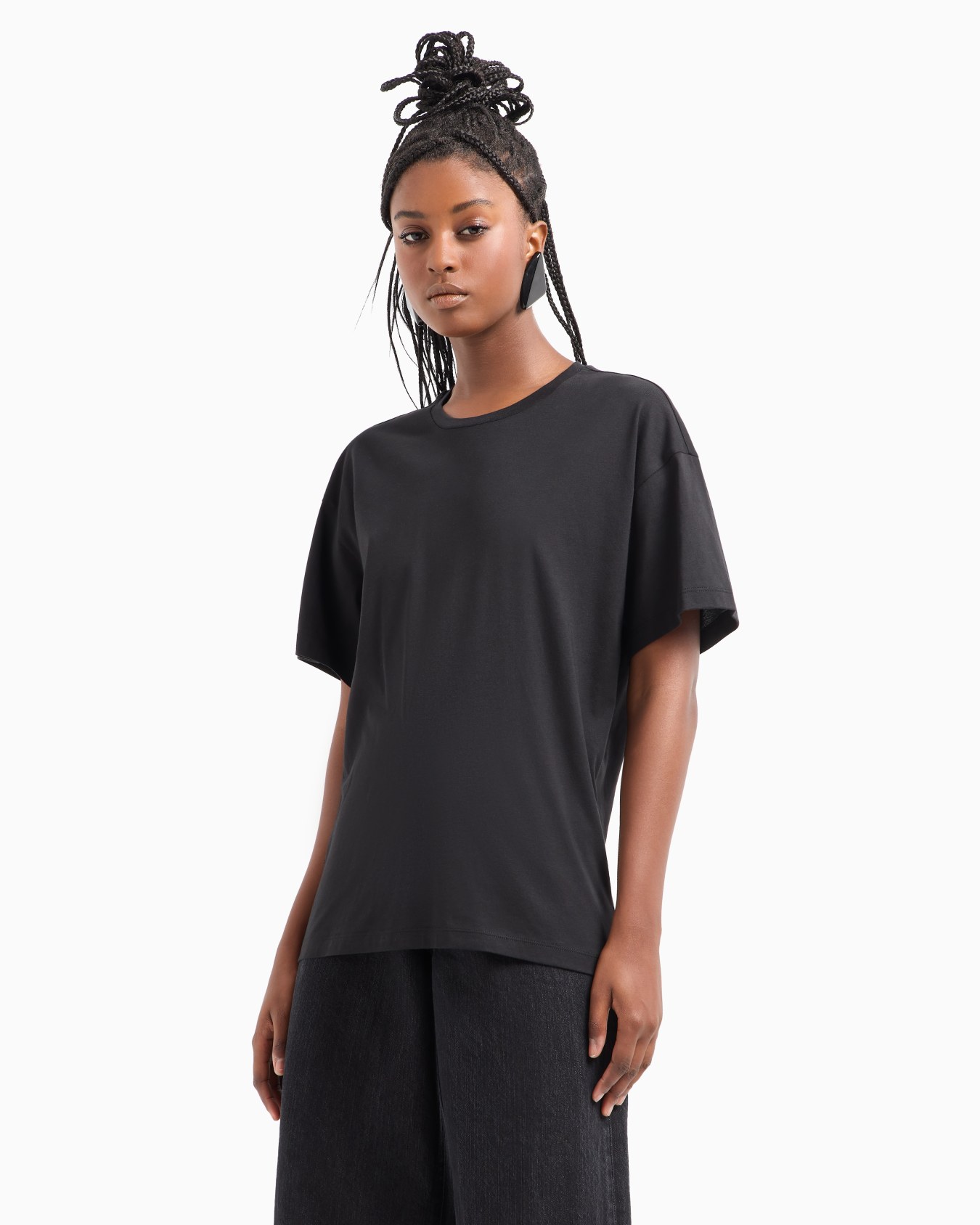 ASV jumper in Supima jersey with embossed signature logo embroidery Slide 1