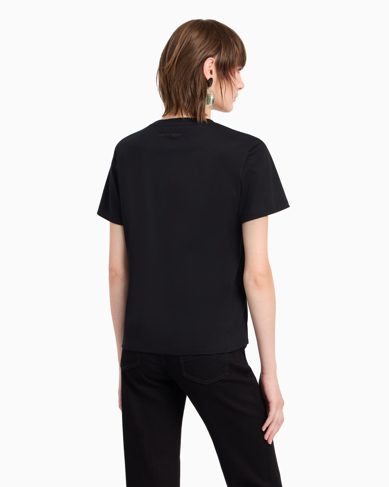 Moon Capsule Collection Mercerised-jersey T-shirt with stars and flocked logo Slide 2