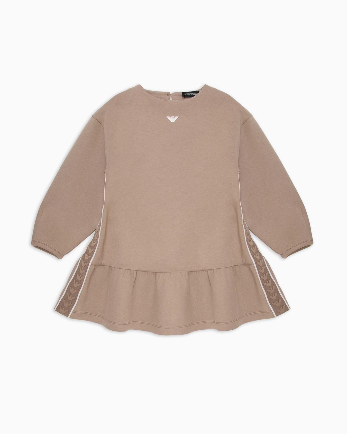 Flounced dress in double jersey Slide 0
