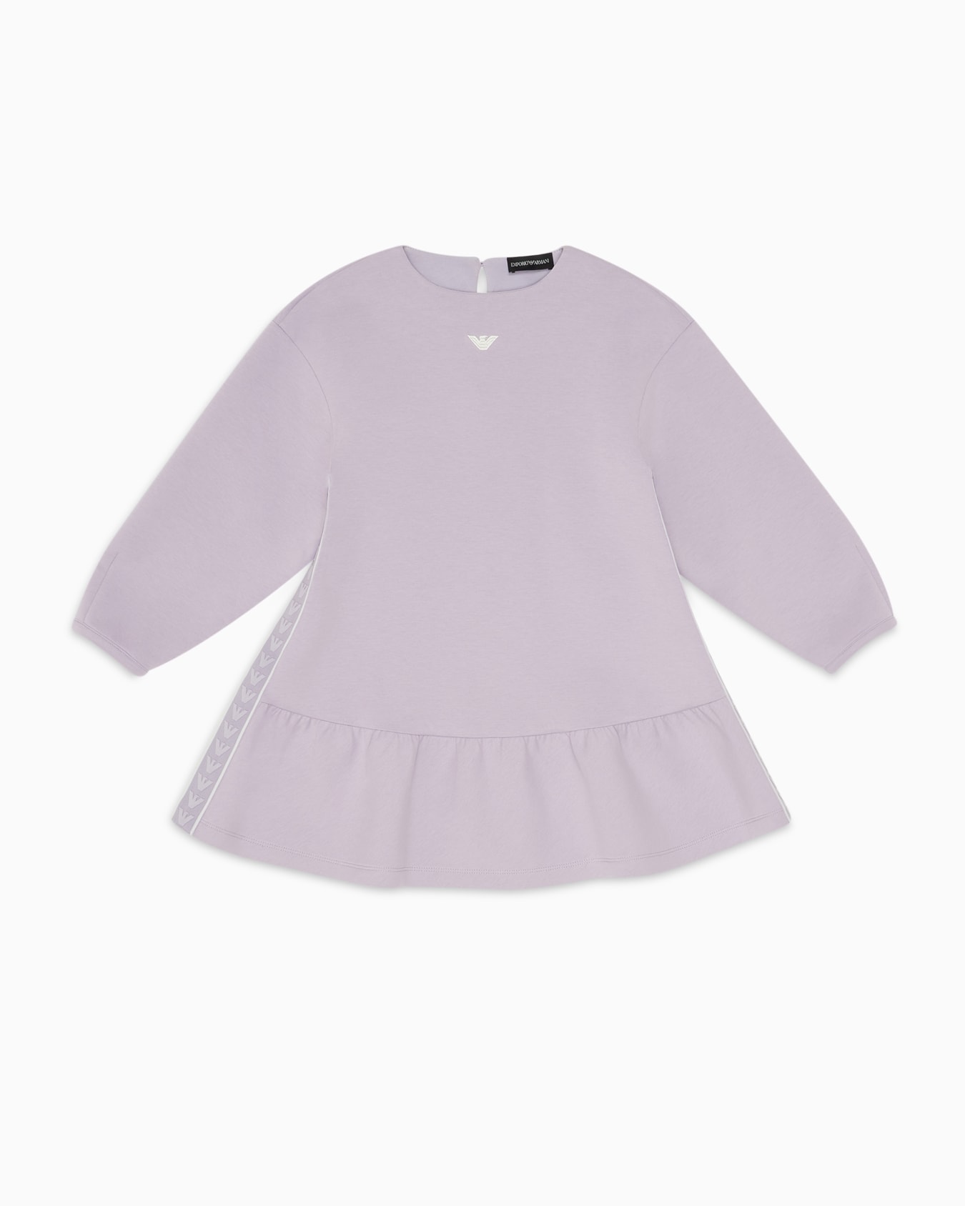 Flounced dress in double jersey Slide 0