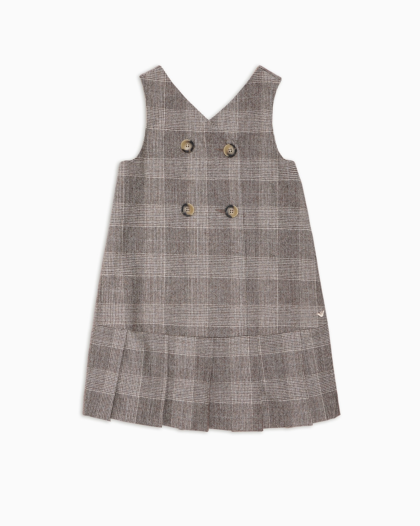 Robe sans manches à double boutonnage en mélange de laine à carreaux Diapositive 0