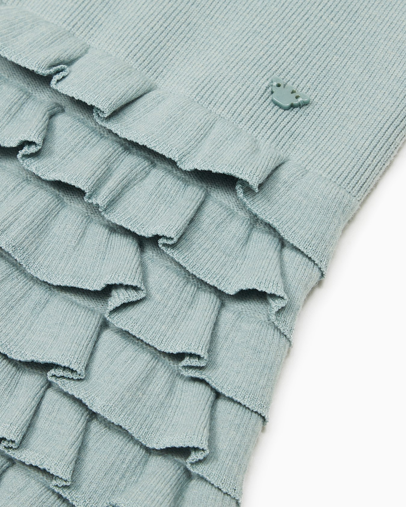 Knit dress featuring skirt with flounces and ruffles Slide 1