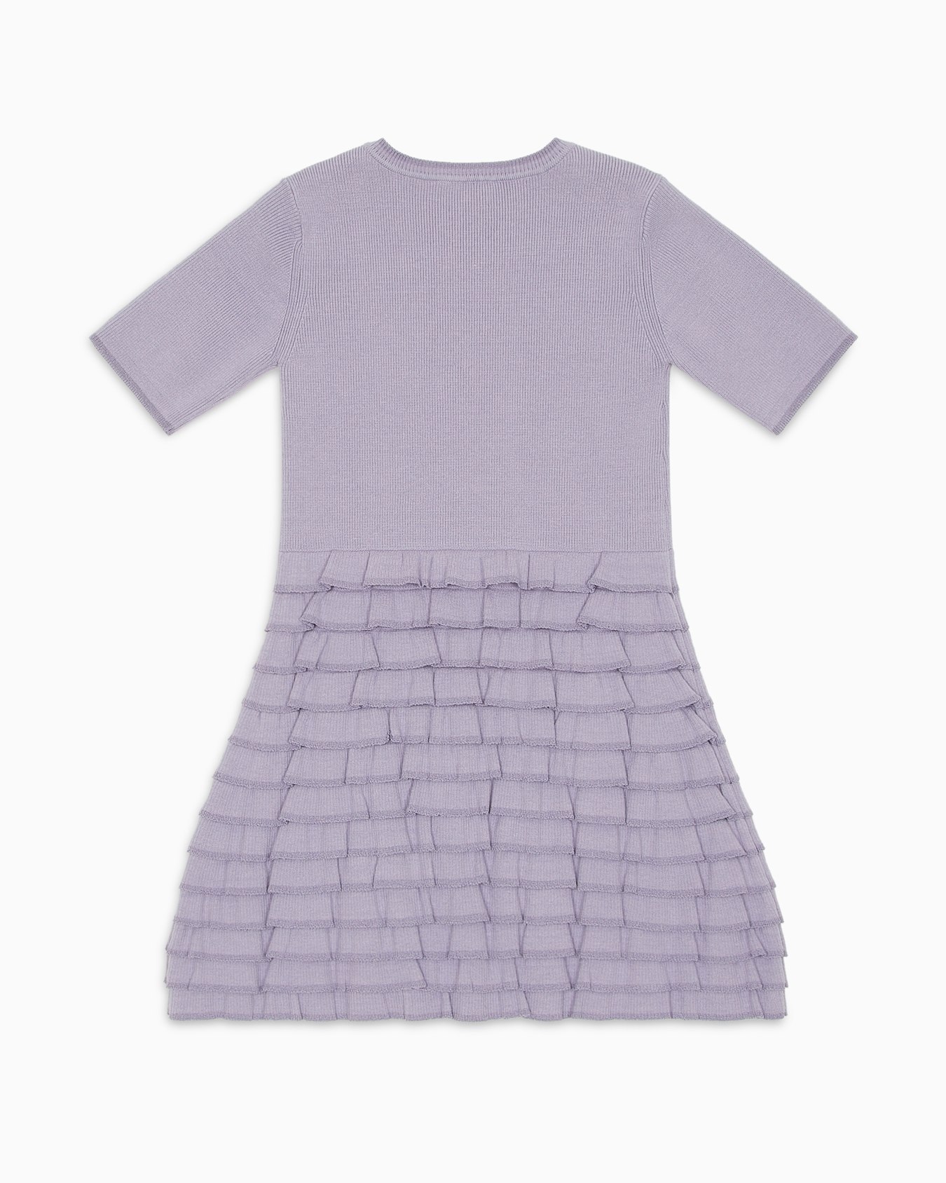 Knit dress featuring skirt with flounces and ruffles Slide 2