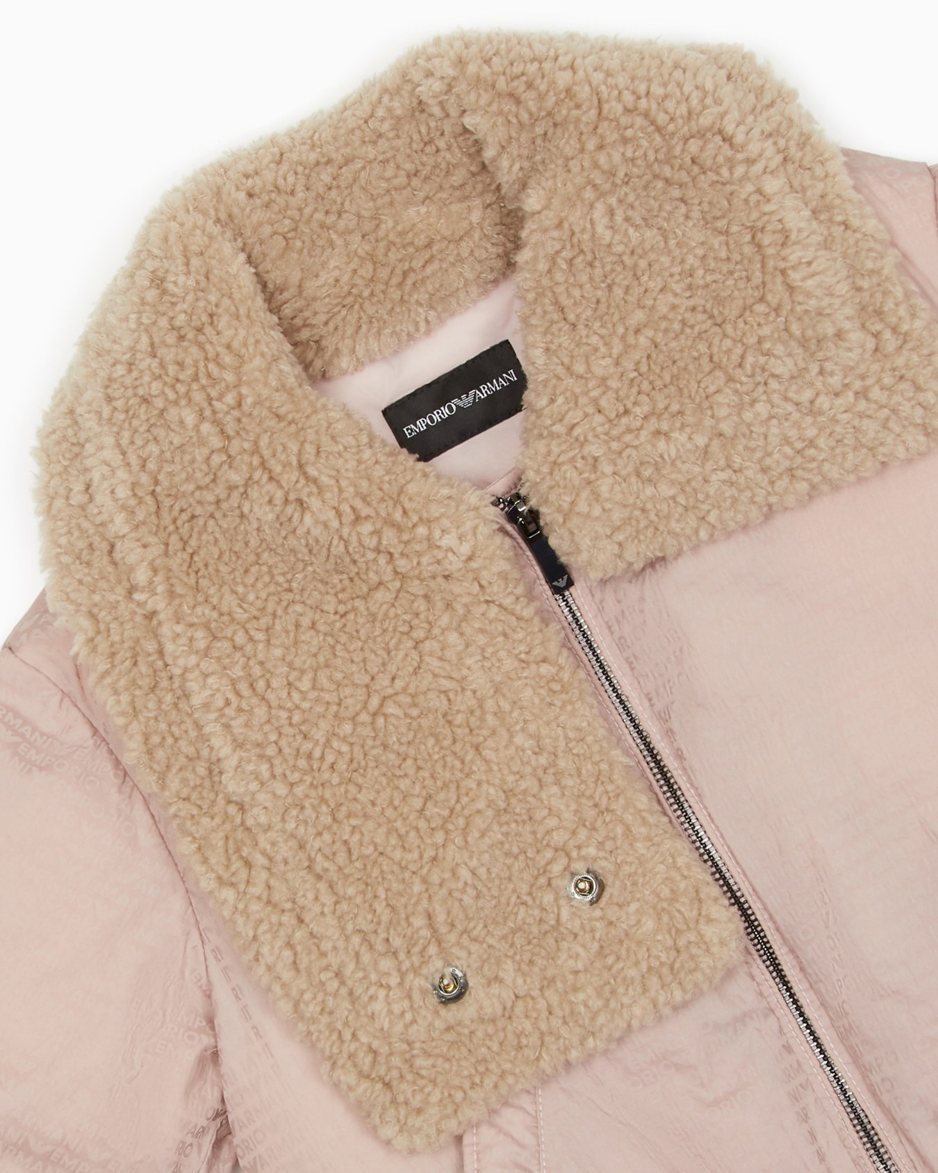 Blouson en nylon avec inscription du logo, rembourrage recyclé et détails effet peluche ASV Diapositive 1