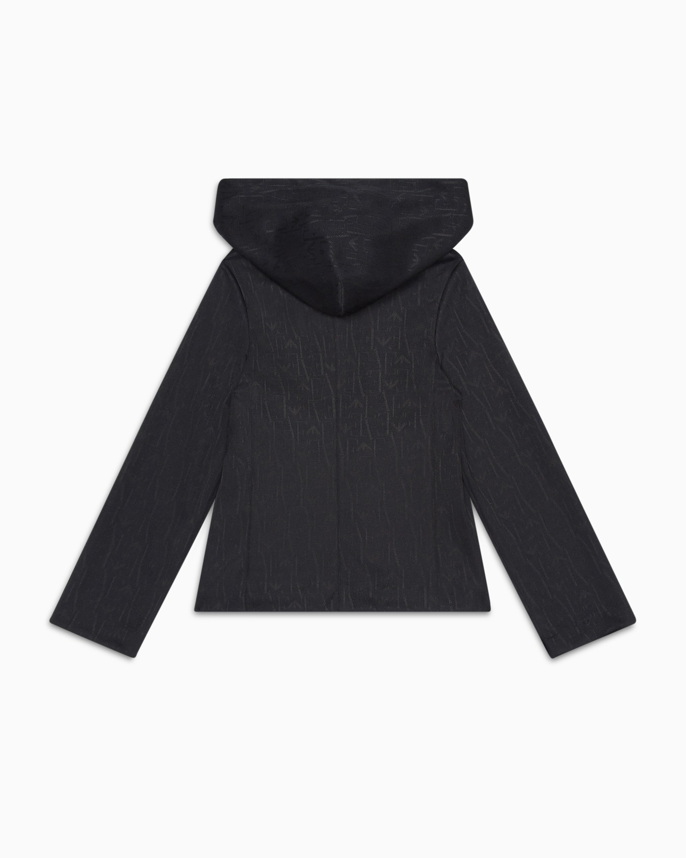 Hooded blazer with all-over jacquard logo lettering Slide 2