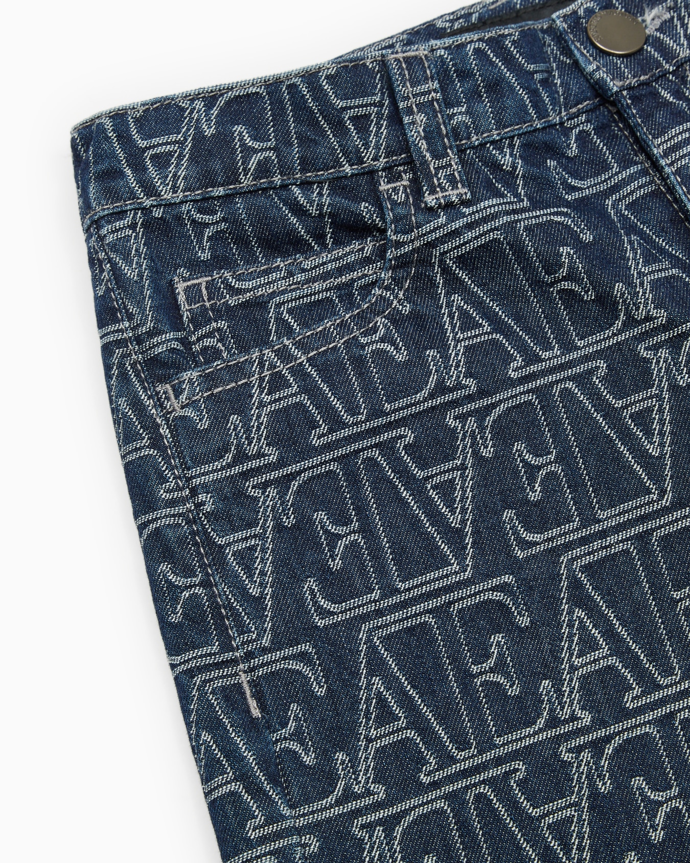 Jean J33 en denim jacquard avec inscription all over Diapositive 1