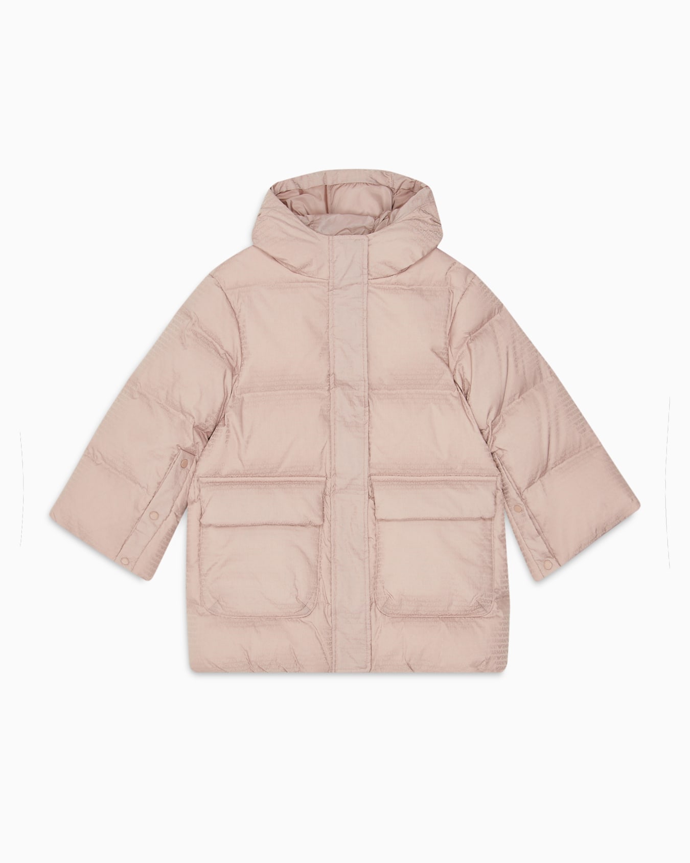 ASV hooded, quilted-nylon puffer jacket with logo lettering and recycled down Slide 0