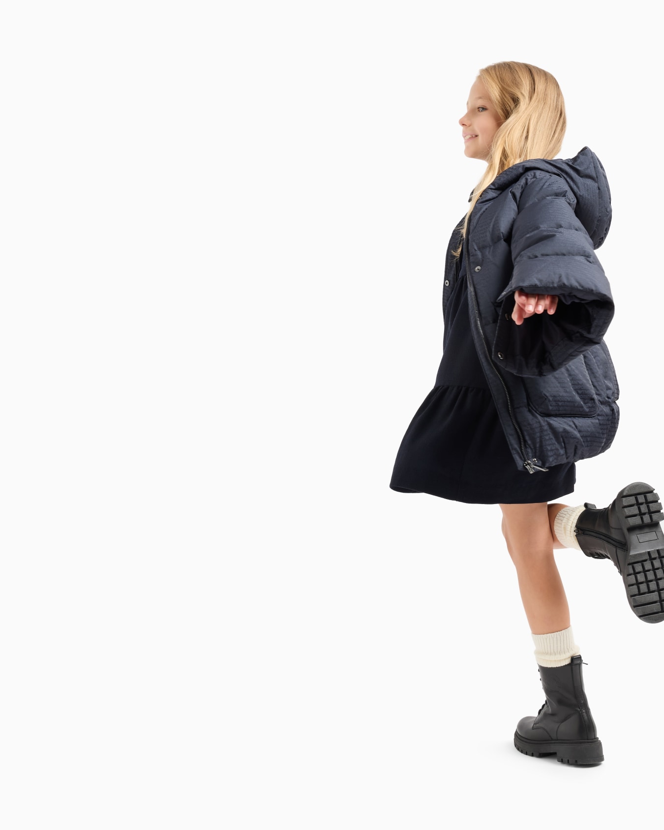 ASV hooded, quilted-nylon puffer jacket with logo lettering and recycled down Slide 5