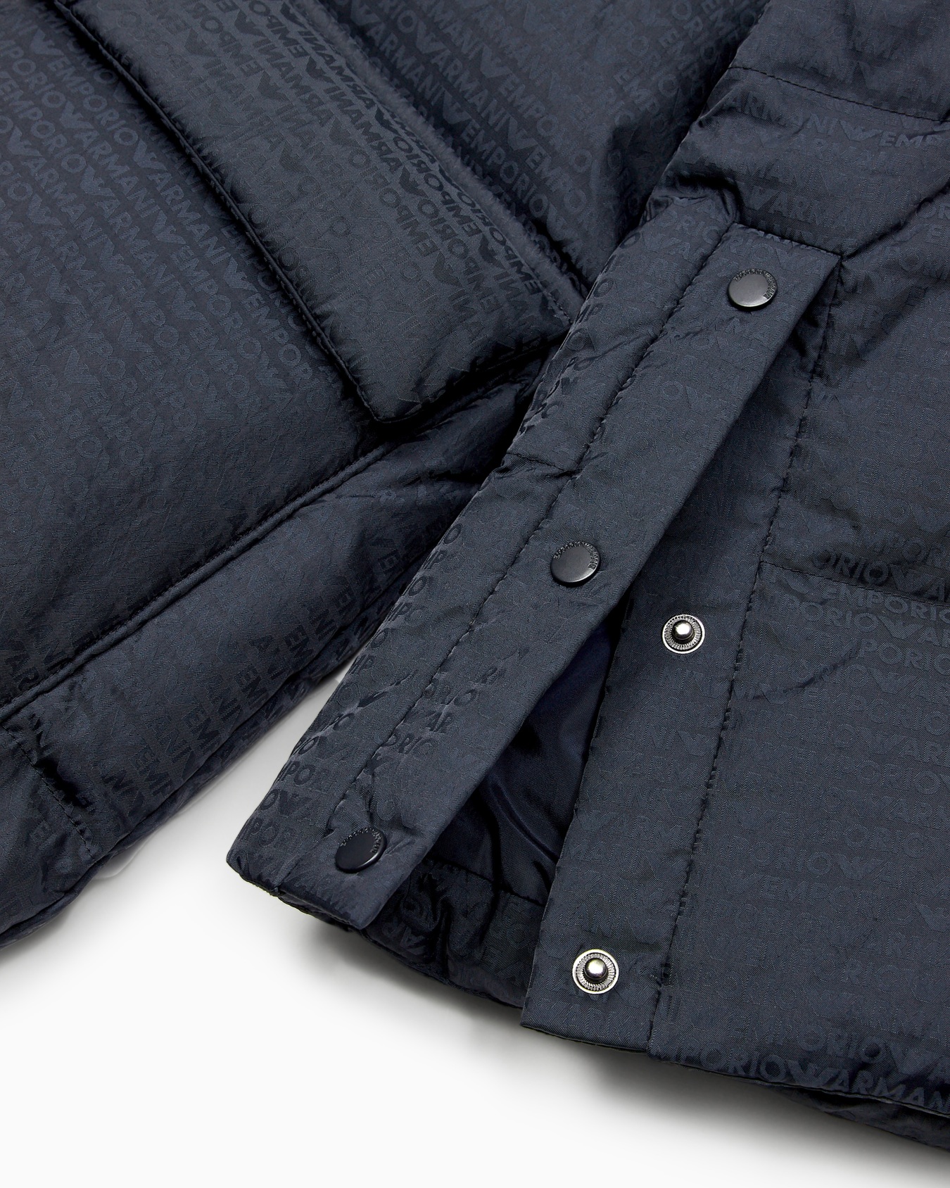ASV hooded, quilted-nylon puffer jacket with logo lettering and recycled down Slide 1